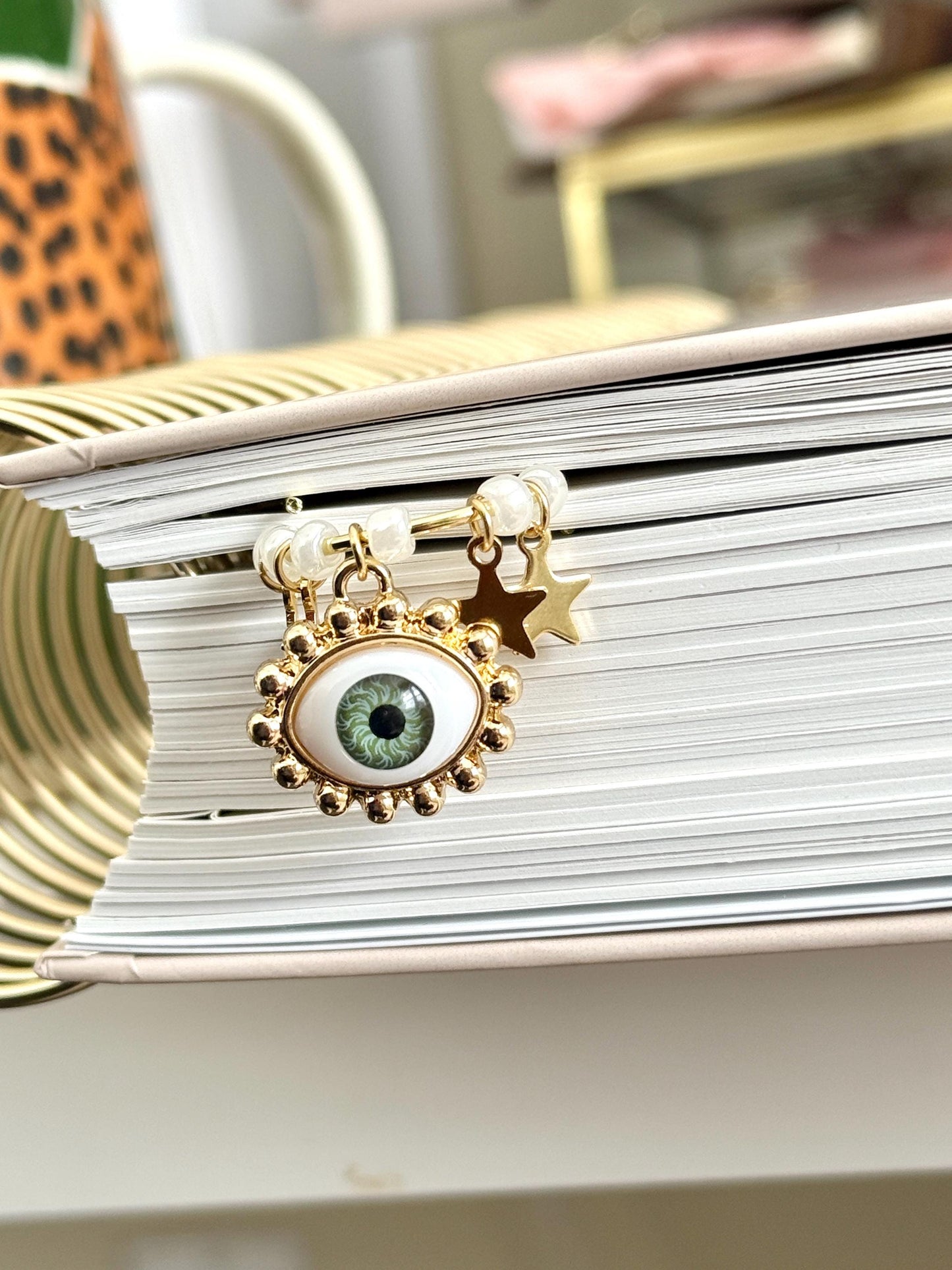 Gold Halloween Planner Paper Clip Bookmark Cute Spooky Journal Accessory with Eye Charm Jumbo Decorative Planner Clip Book Placeholder Gift