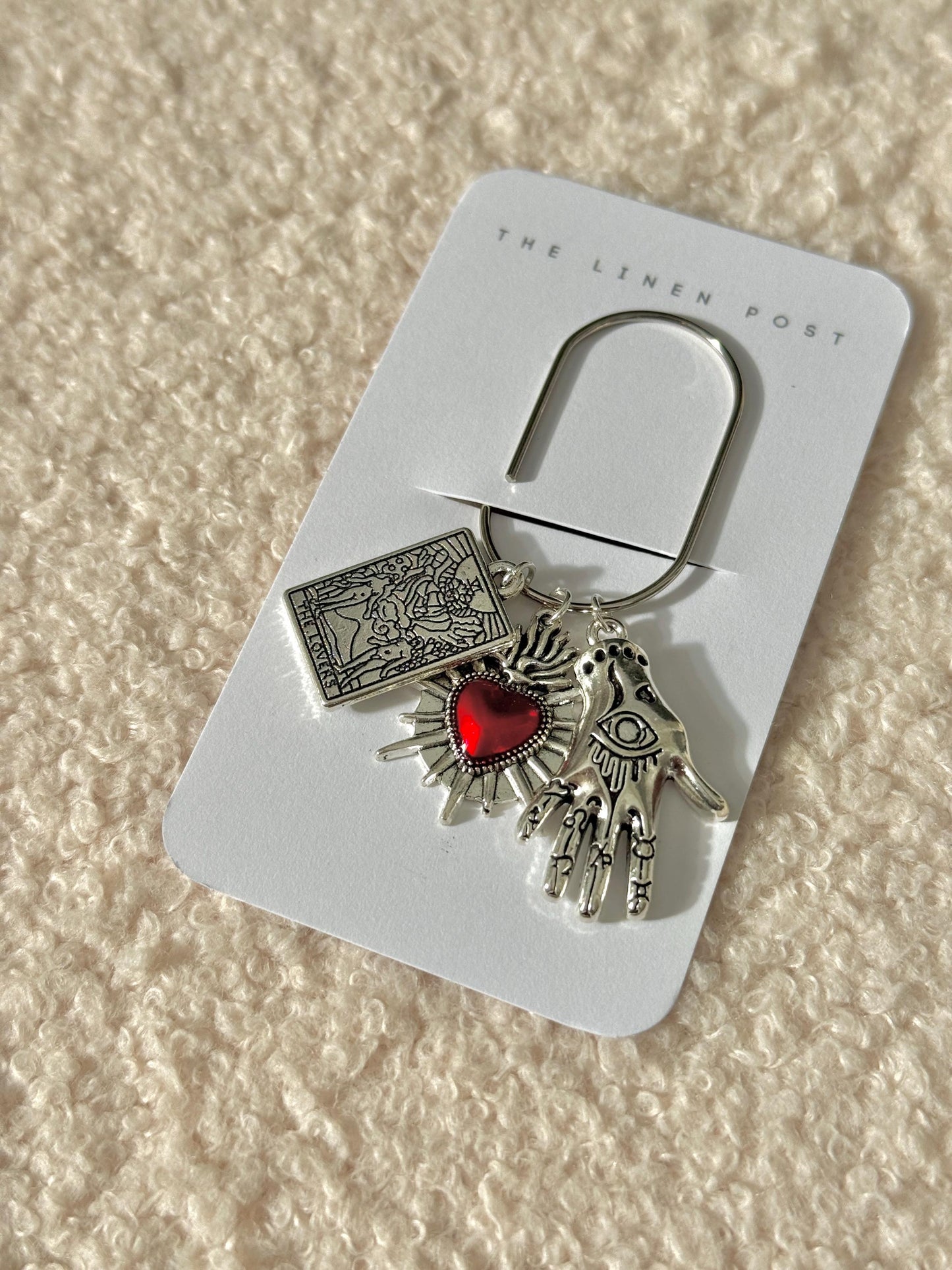 Planner Paper Clip | Silver Tarot Bookmark for Journal | Accessories | Cute Spooky Planning Accessory | Book sacred heart Charm