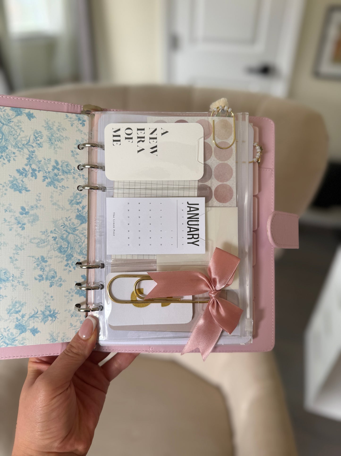 Planner Dashboard Insert: A5 with Pocket Cards with Zipper Pouch