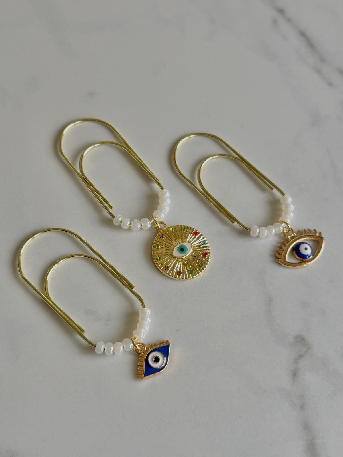 Medallion Evil Eye Clip Trio