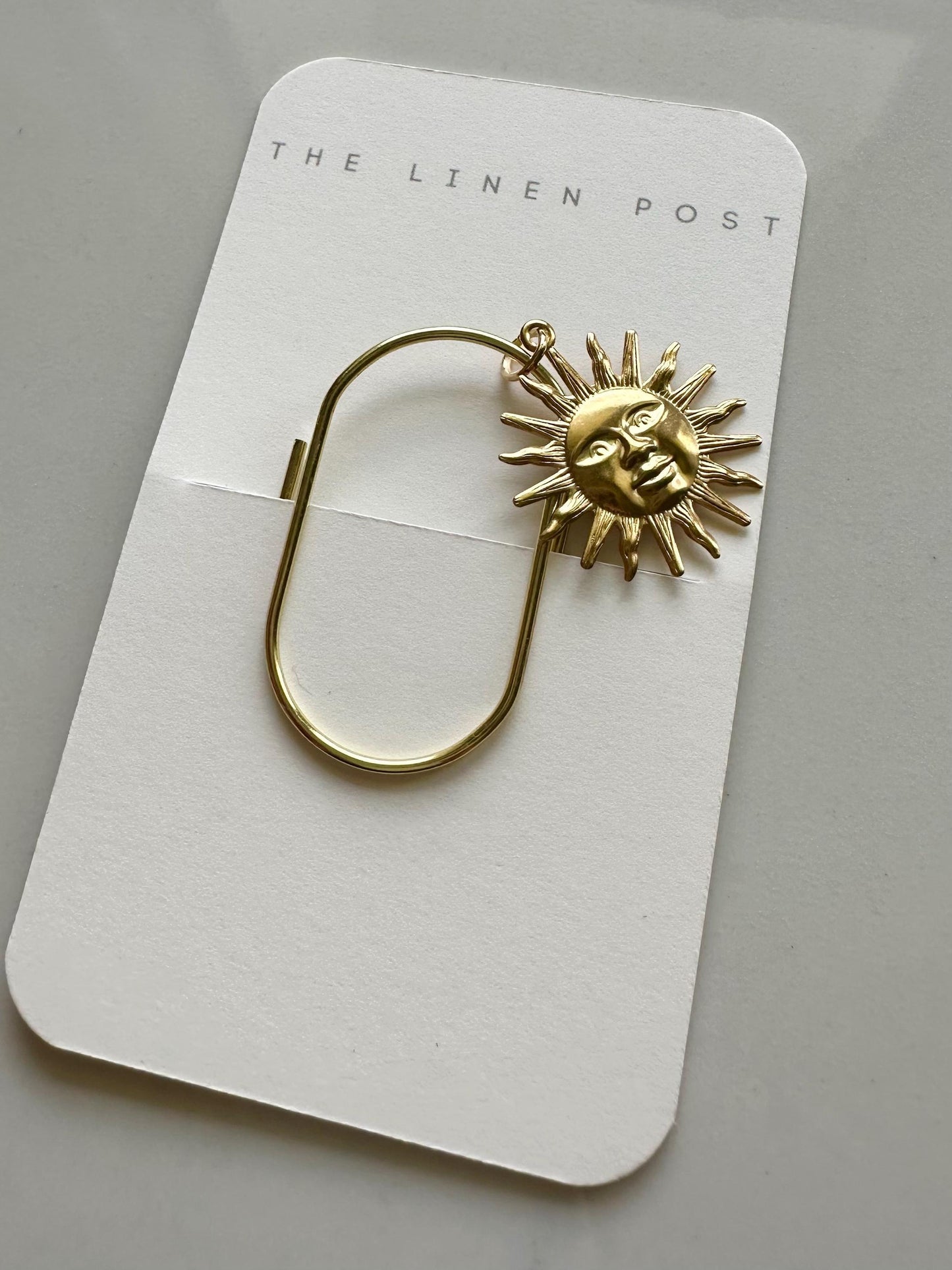 Planner Paper Clip | Gold Sun with Face Bookmark for Journal | Accessories | Cute Solstice Planning Accessory | Book Placeholder Charm