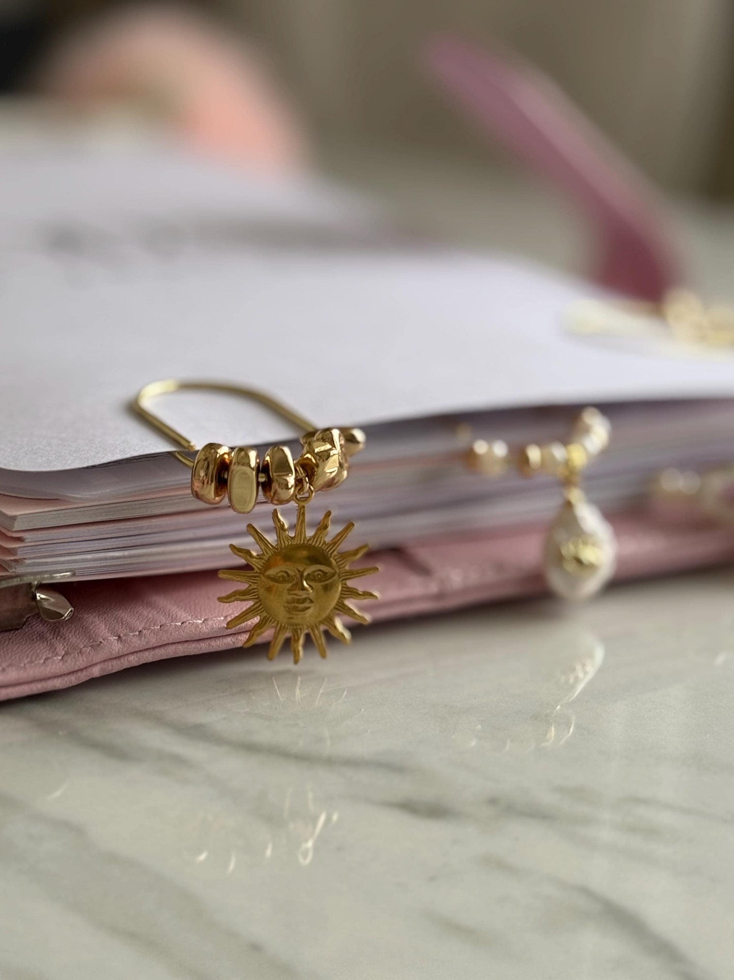 Planner Paper Clip | Gold Bookmark for Journal with Sun | Accessories | Cute Adorable Planning Accessory | Book Placeholder Charm Celestial