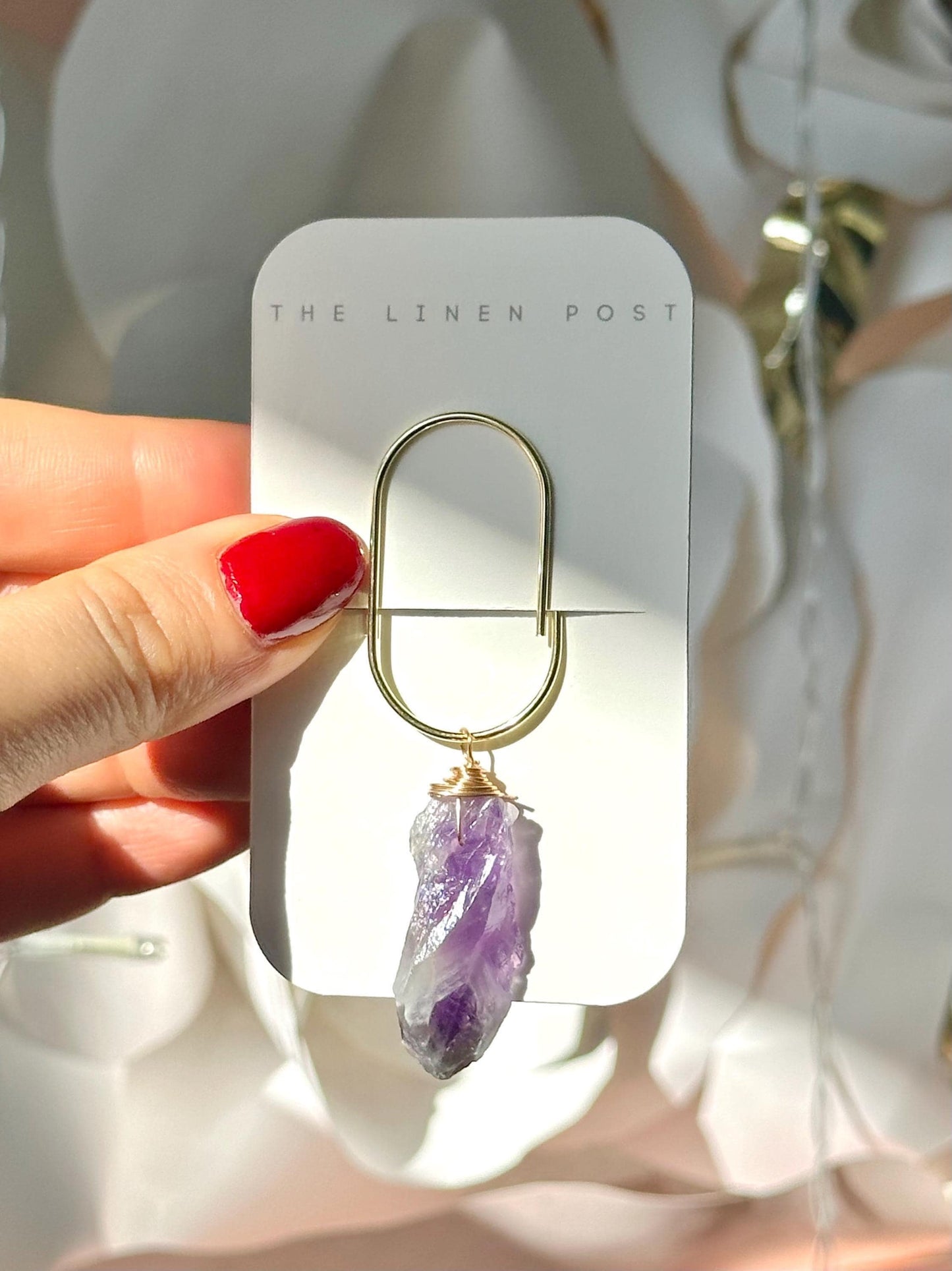 Planner Paper Clip | Amethyst Stone Crystal Gold Bookmark Journal | Accessories | Cute Adorable Planning Accessory | Book Placeholder Charm