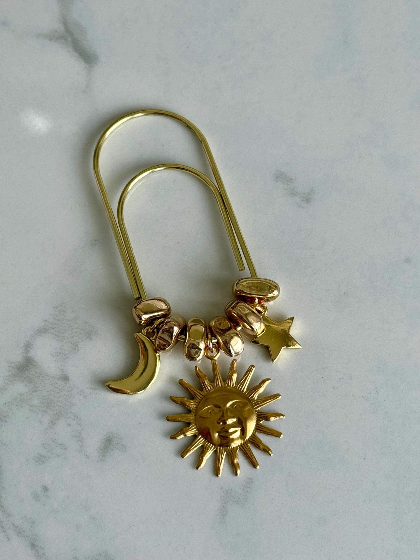 Planner Paper Clip Gold Bookmark for Journal with Sun Moon and Stars Accessories Cute Adorable Planning Accessory Book Placeholder Charm