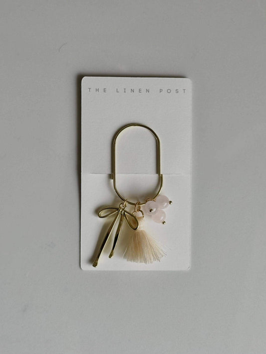 Rose Quartz Tassel Planner Clip
