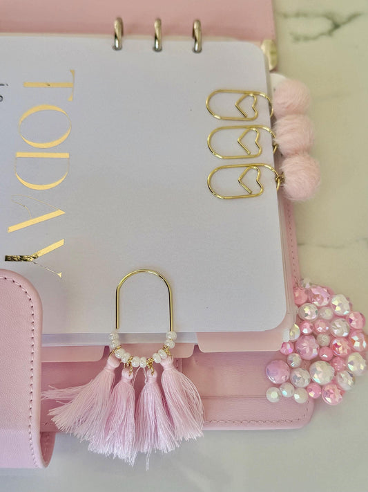 Valentine Pink Tassel Planner Clip