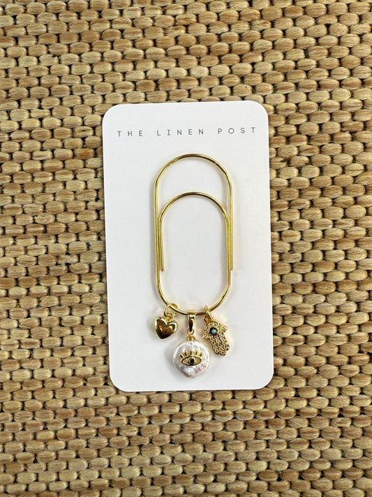 Pearl Evil Eye & Hamsa Planner Clip