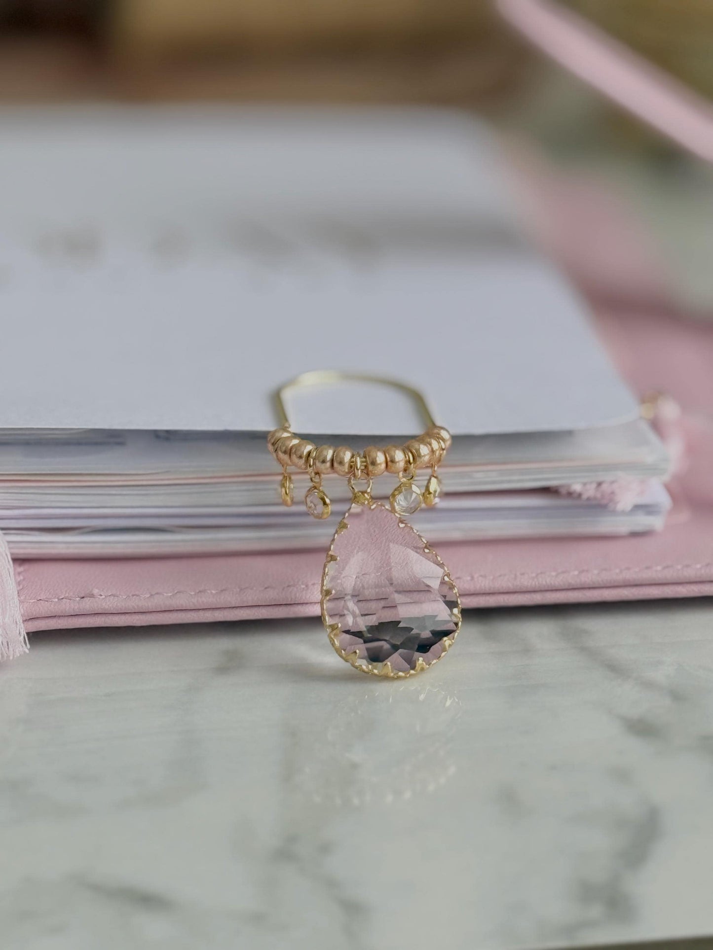 Planner Paper Clip | Diamond CZ Gold Plated Bookmark for Journal | Accessories | Cute Adorable Planning Accessory | Book Placeholder Charm