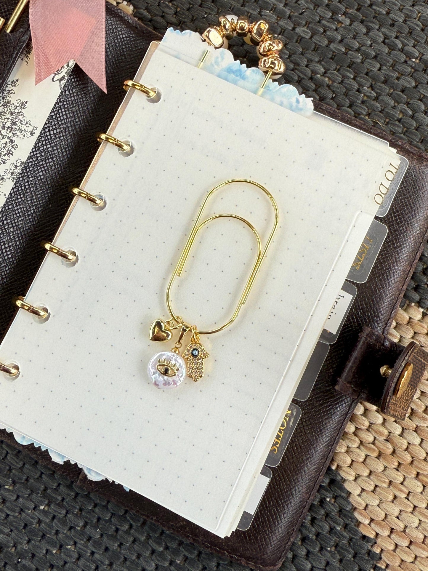 Planner Paper Clip | Evil Eye Bookmark for Journal | Accessories | Cute Adorable Planning Accessory | Book Placeholder Charm Hamsa Bookmark