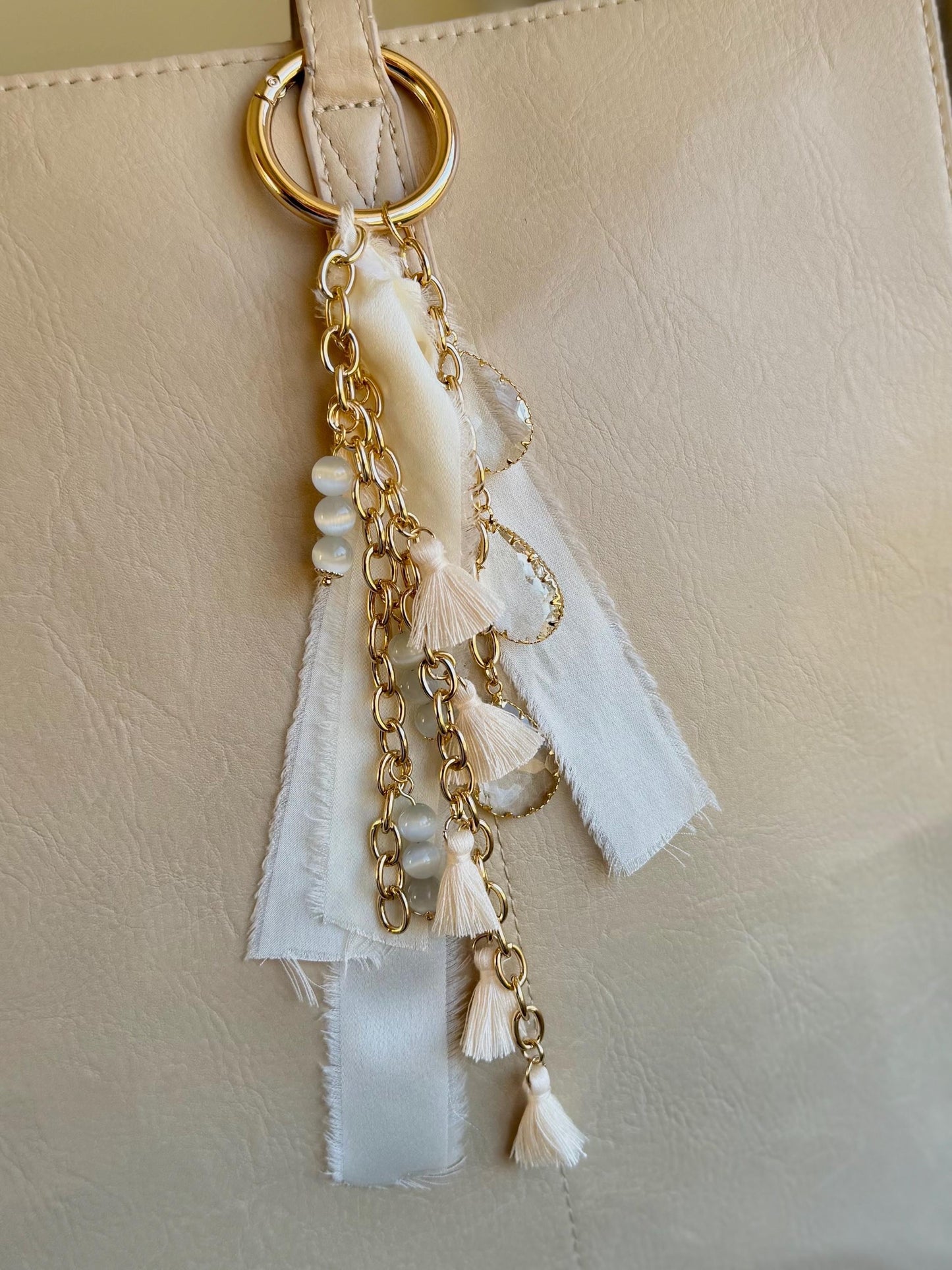 Gold Bag Charm Keychain Holder High End Bag Accessory for Bag Purse Charms For Purse Keychains for Handbag Charms Crystal Charm Key chain