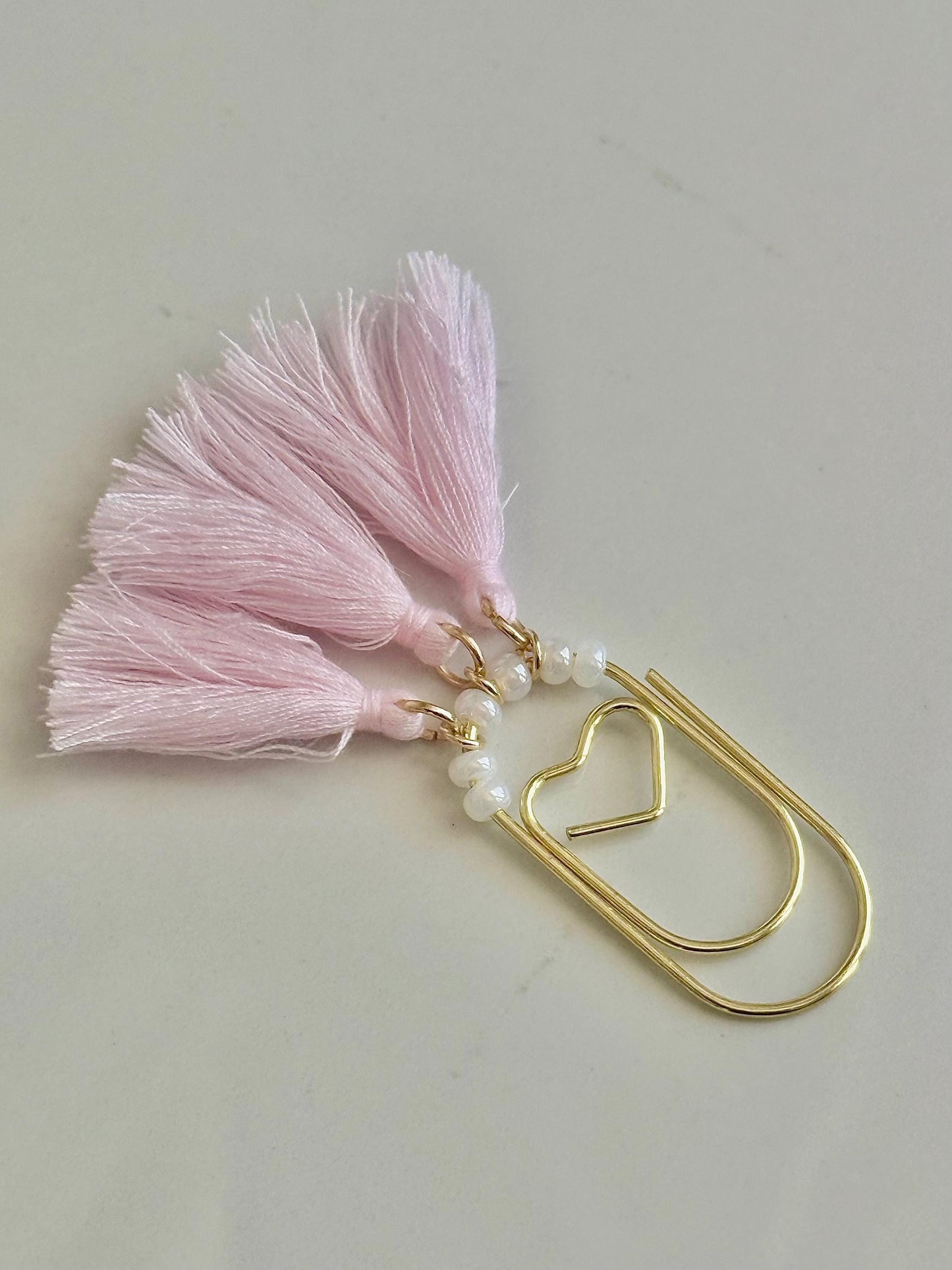 Valentines day Planner Accessory for Journal Planner Paper Clip for Travelers Notebook Paperclip Bookmark with Tassle Pink Planner Decor