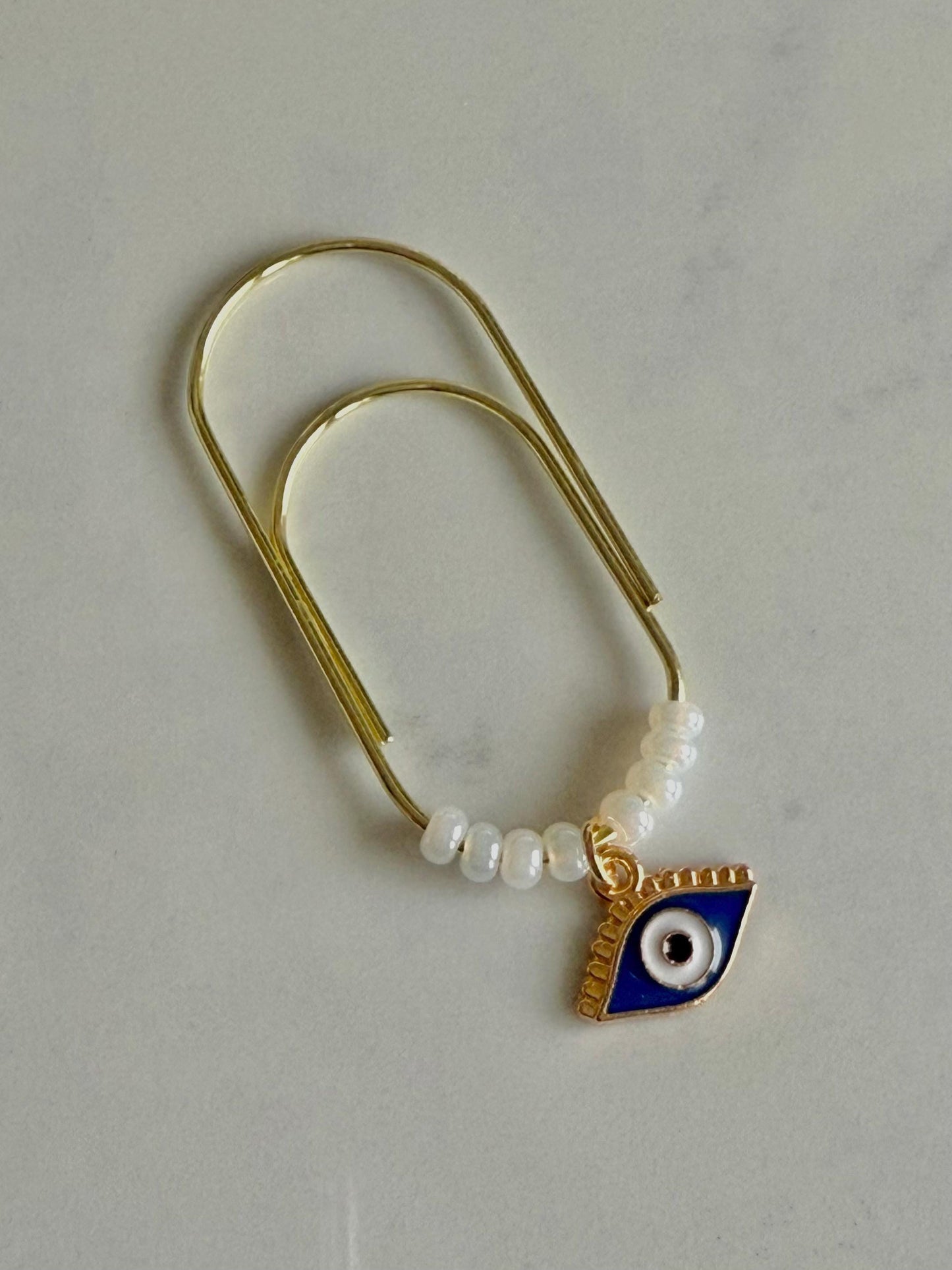 Gold Planner Paper Clip | Gold Bookmark for Journal | Evil Eye Accessories | Cute Adorable Planning Accessory | Book Placeholder Charm