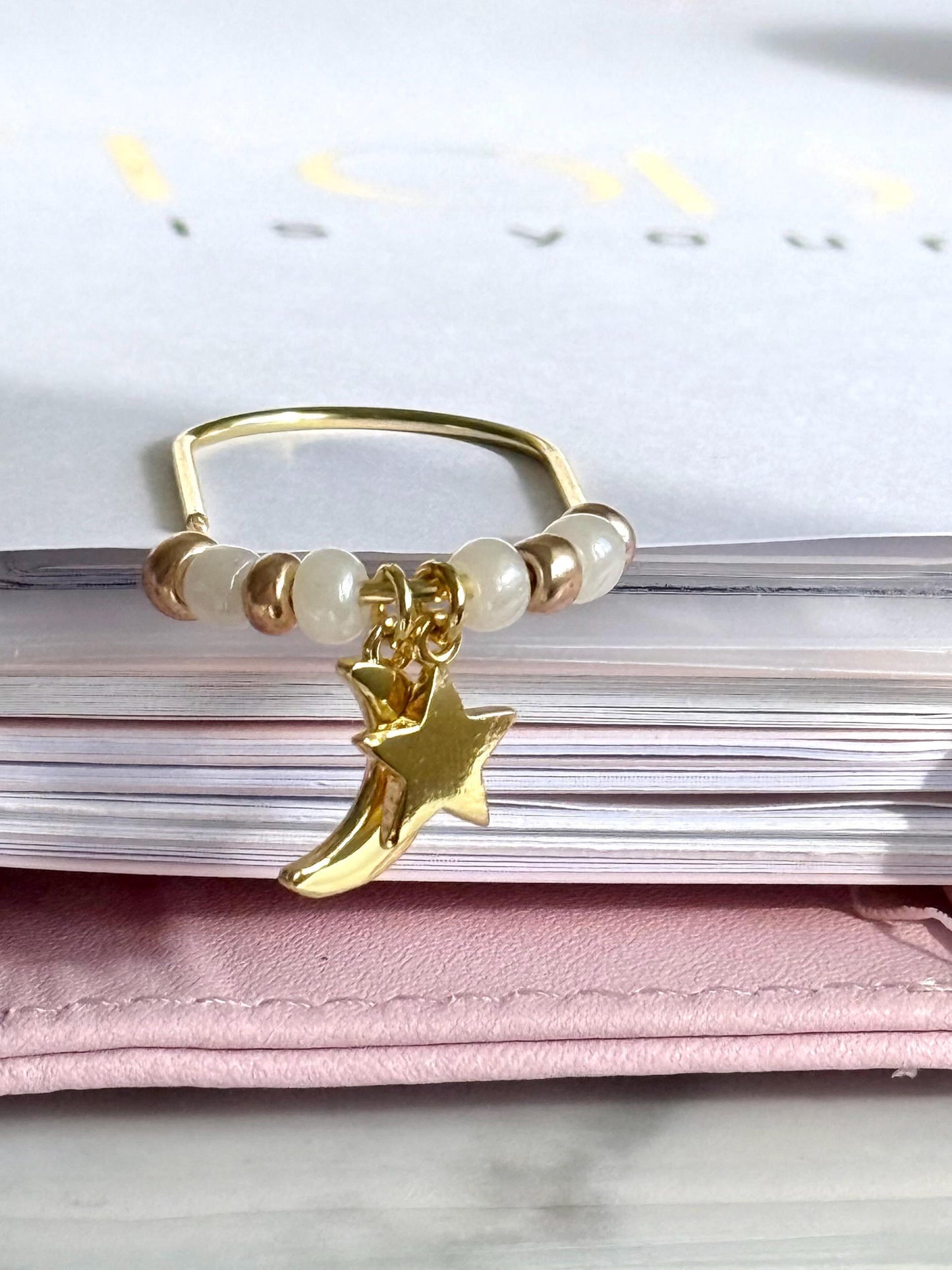 Planner Paper Clip | Gold Plated Sun and Stars  Bookmark for Journal | Accessories | Cute Adorable Planning Accessory Book Charm