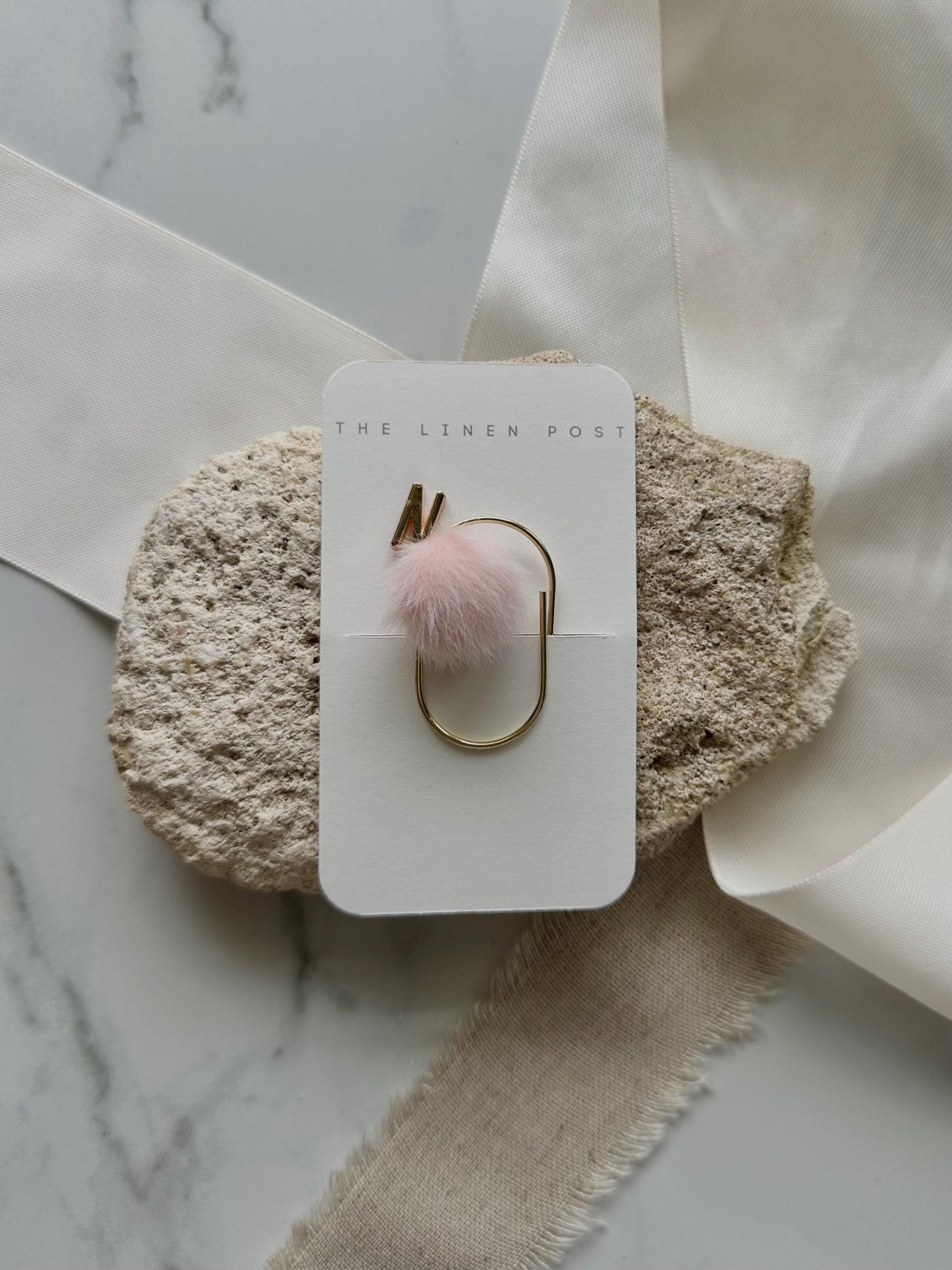 Planner Paper Clip | Initial Gold Bookmark for Journal | Accessories | Cute Adorable Planning Accessory | Book Placeholder Charm | Pompom