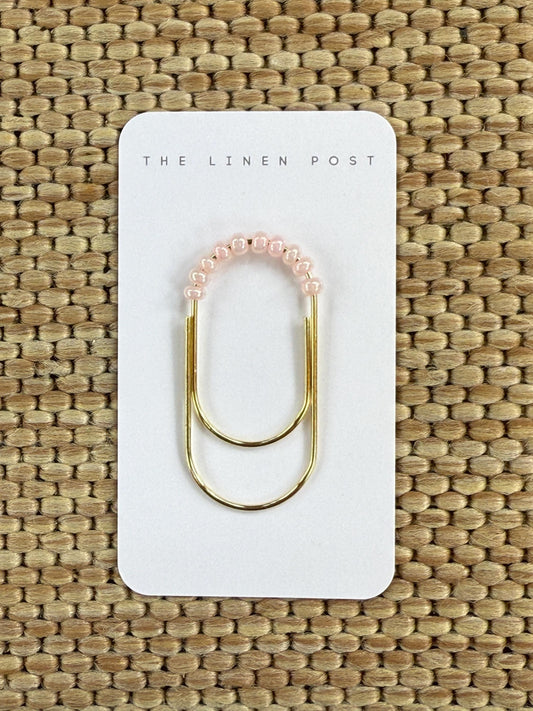 Pink Beaded Planner Clip