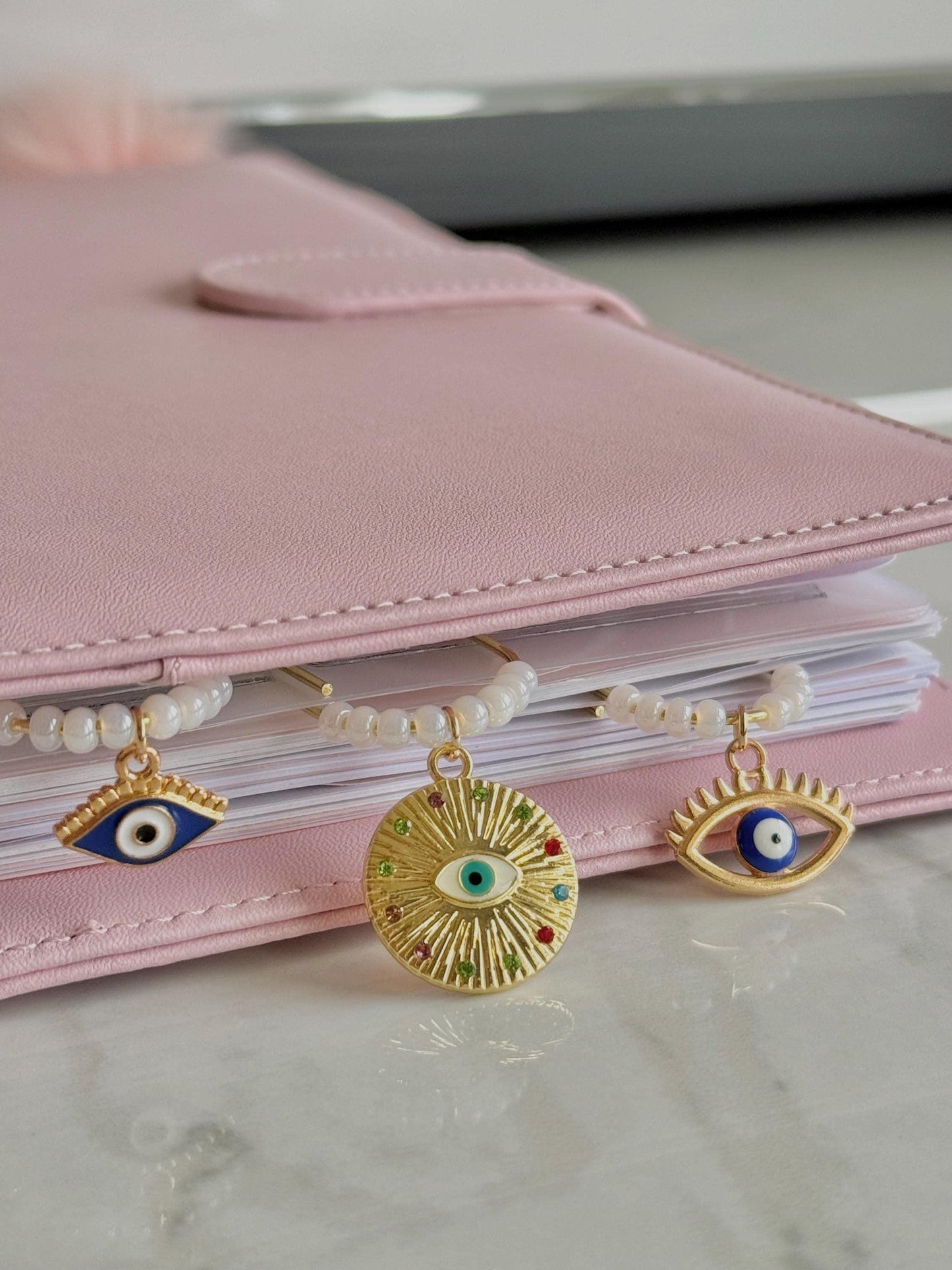 Gold Planner Paper Clip | Gold Bookmark for Journal | Evil Eye Accessories | Cute Adorable Planning Accessory | Book Placeholder Charm