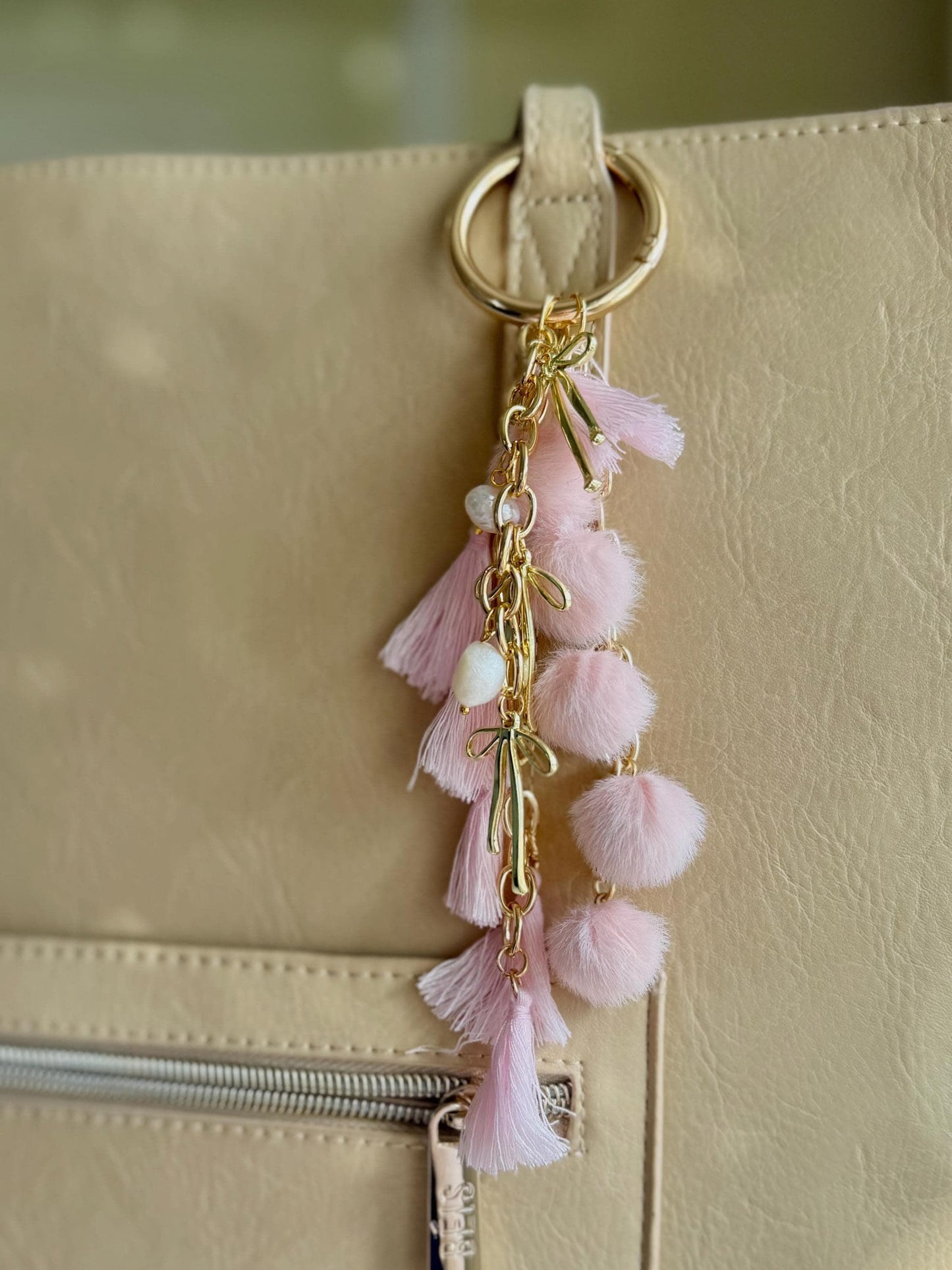 Gold Bag Charm Keychain Holder High End Bag Accessory for Bag Purse Charms For Purse Keychains for Handbag Charms Crystal Charm Key chain