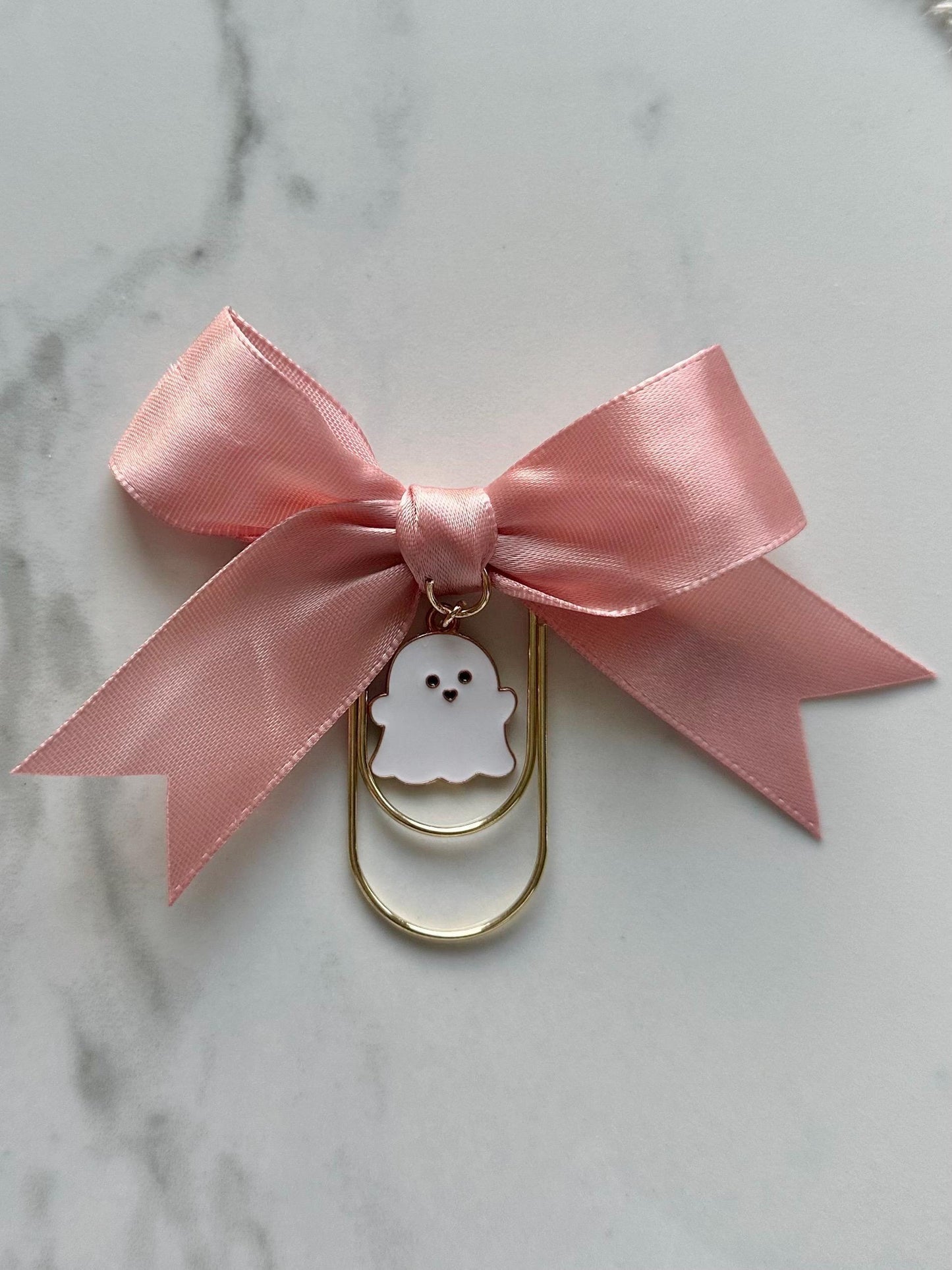 Halloween Bow Planner Paper Clip | Ghost Gold Bookmark for Journal | Accessories | Cute Adorable Planning Accessory | Book Placeholder Charm