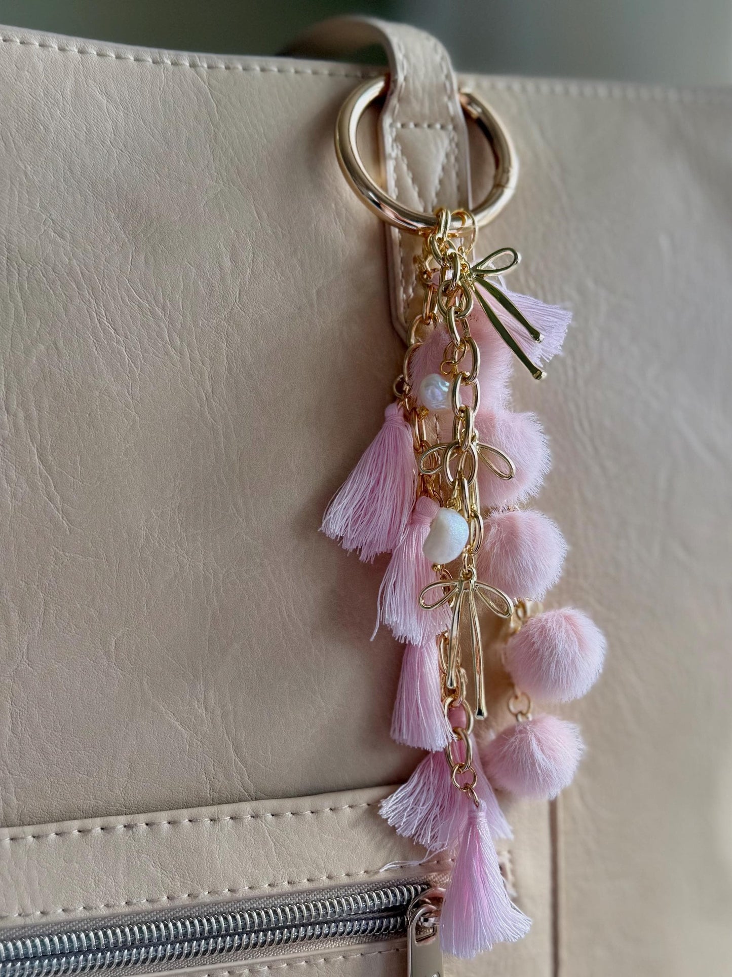 Gold Bag Charm Keychain Holder High End Bag Accessory for Bag Purse Charms For Purse Keychains for Handbag Charms Crystal Charm Key chain