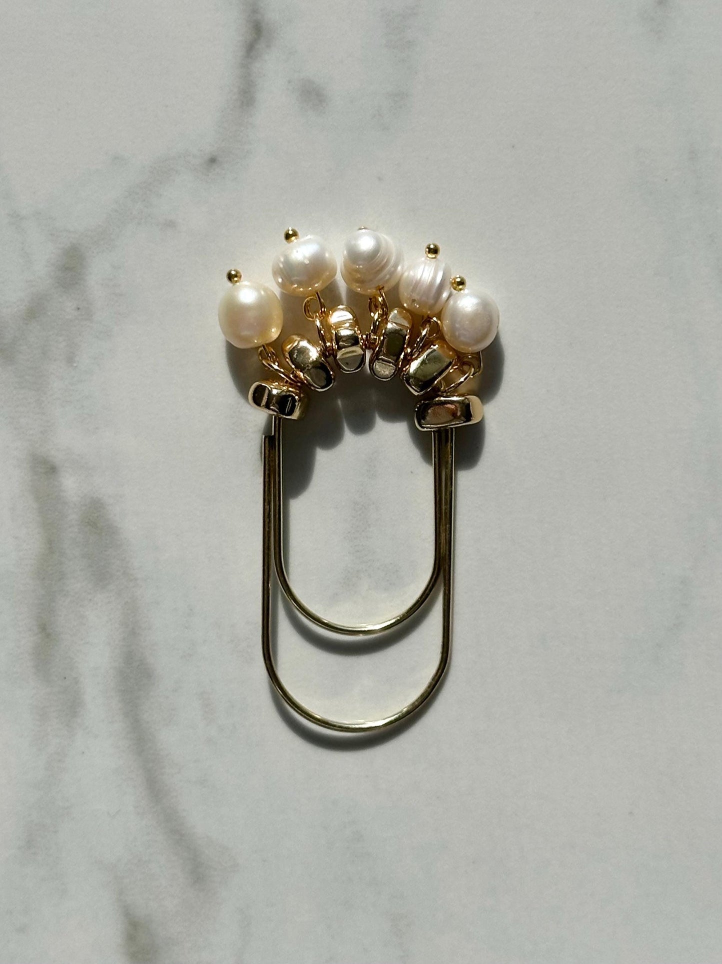Planner Paper Clip | Freshwater Pearl Gold Bookmark for Journal | Accessories | Cute Adorable Planning Accessory | Book Placeholder Charm