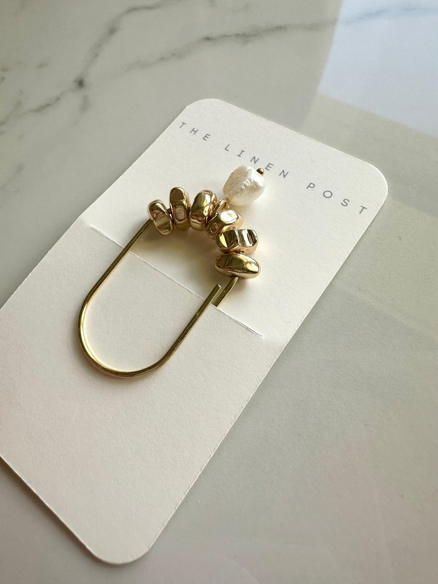 Planner Paper Clip | Freshwater Pearl Gold Bookmark for Journal | Accessories | Cute Adorable Planning Accessory | Book Placeholder Charm