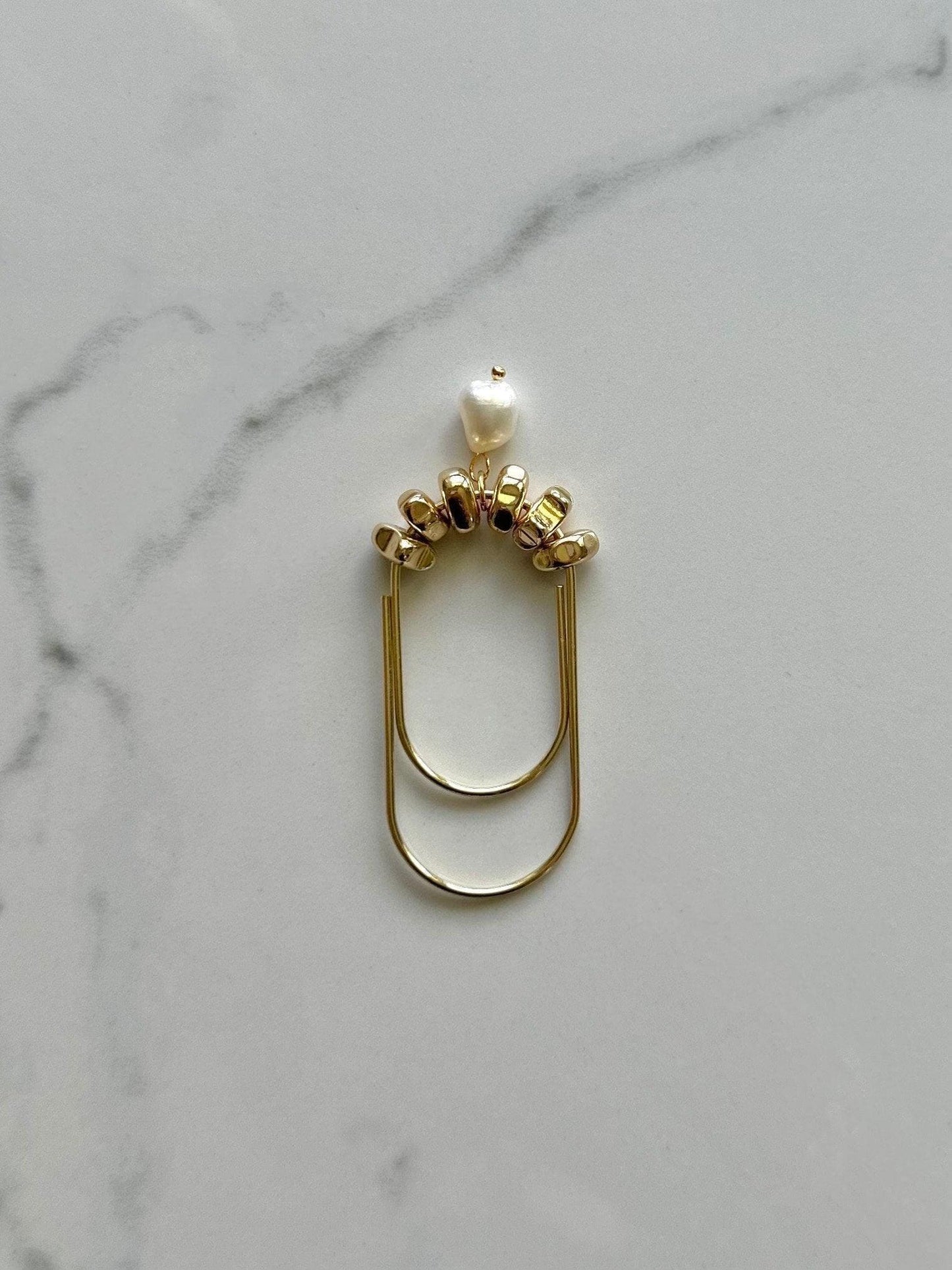 Planner Paper Clip | Freshwater Pearl Gold Bookmark for Journal | Accessories | Cute Adorable Planning Accessory | Book Placeholder Charm