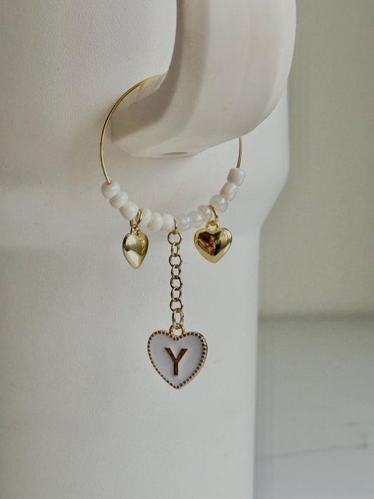 Initial Heart Tumbler Charm