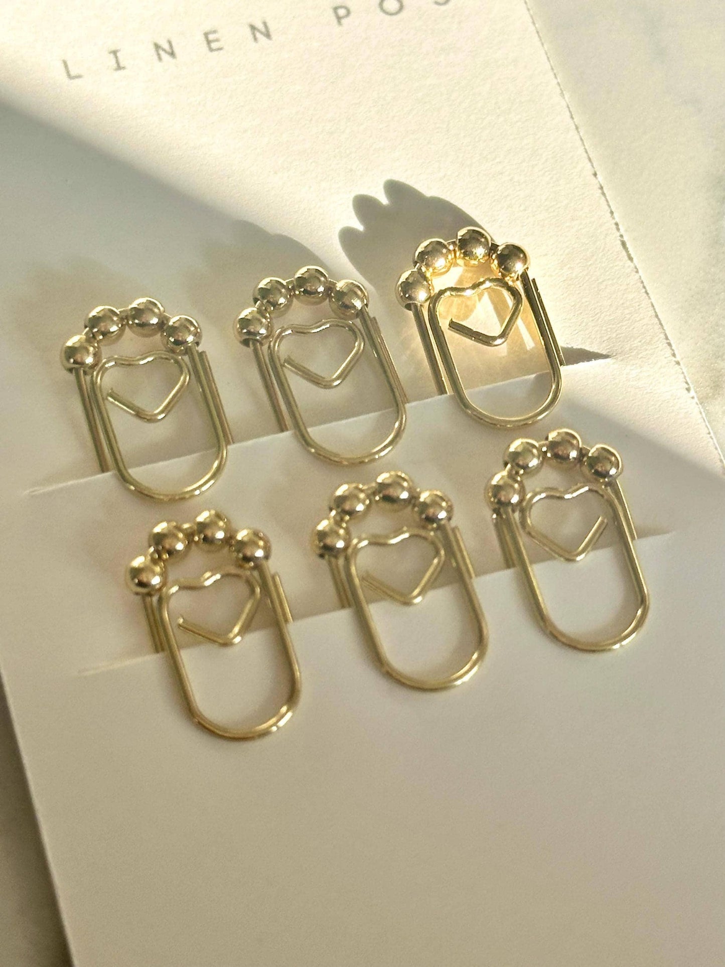 Mini Gold Paper Clips | Gold Plated Cute Stationary Paperclips | Planner Accessories | Heart Shaped Journal Charm | Office Supplies |Planner
