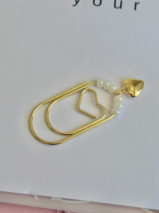 Valentine Gold Heart Paper Clip