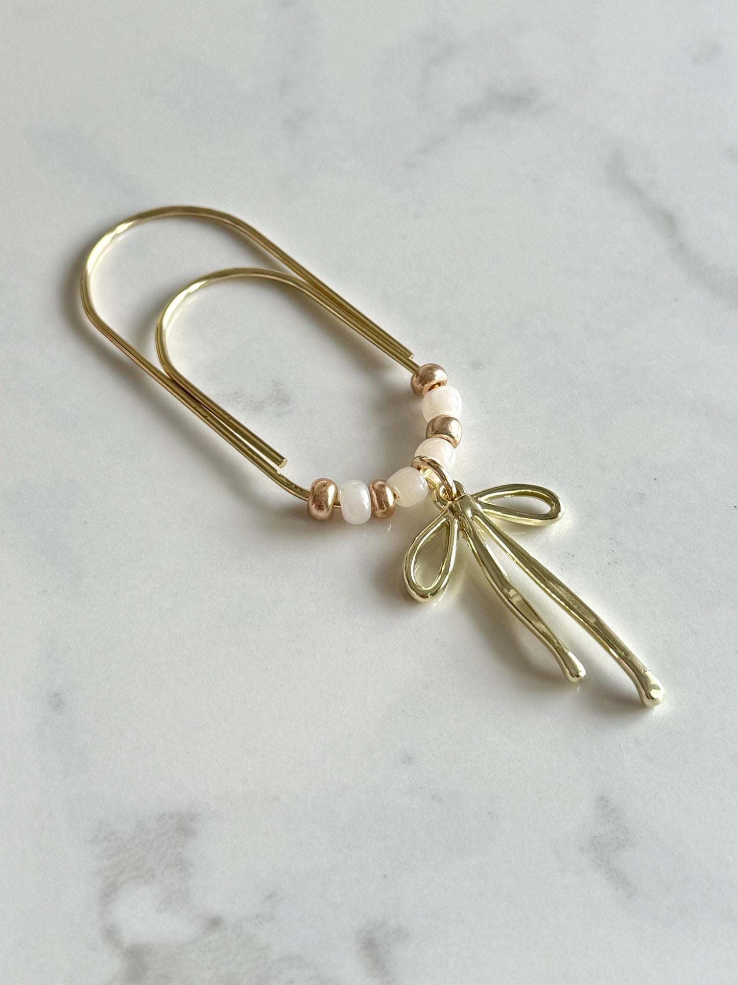 Planner Paper Clip | Gold Plated Bow Bookmark for Journal | Accessories | Cute Adorable Planning Accessory Book Charm Coquette Style Bow