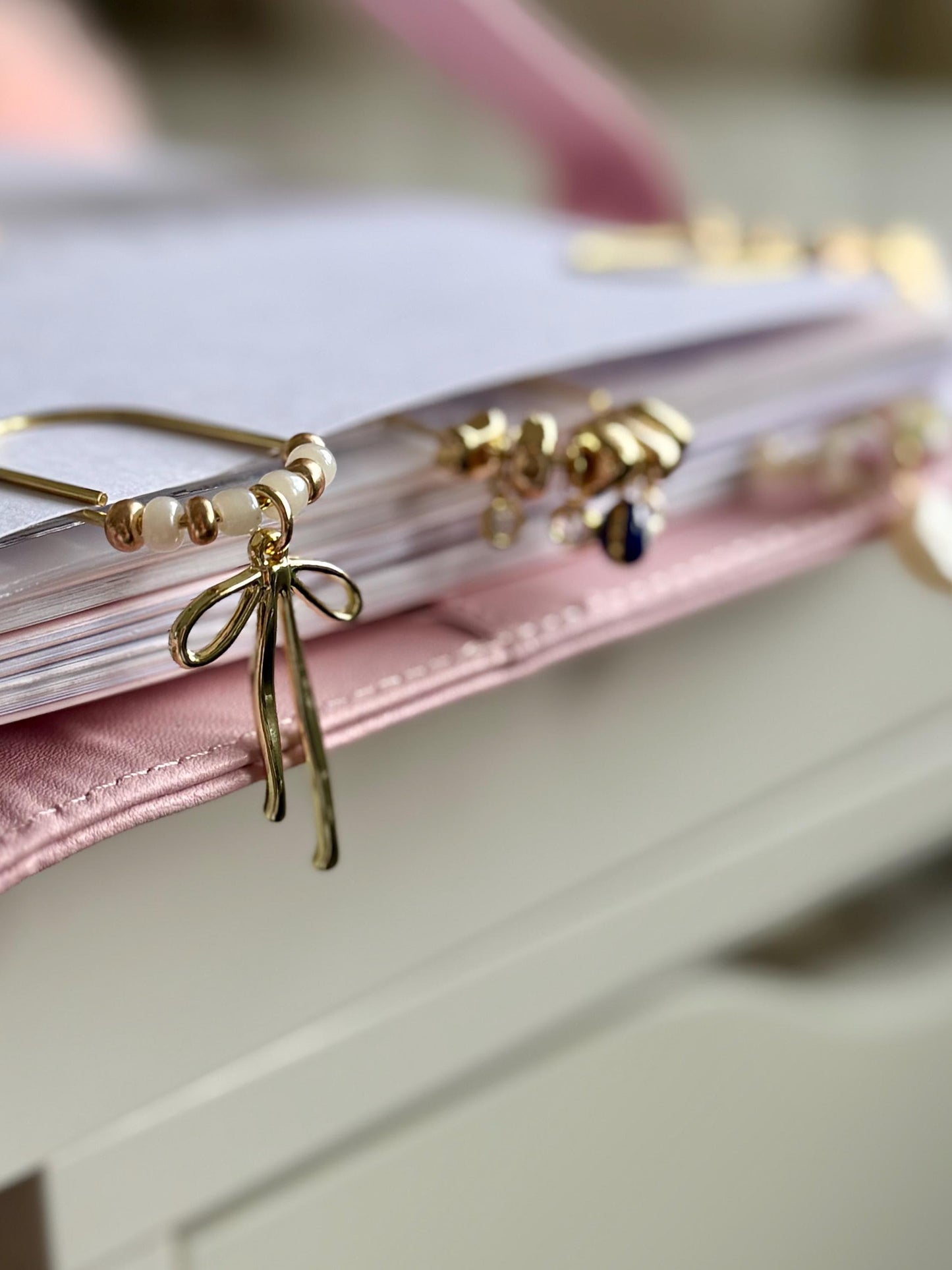 Planner Paper Clip | Gold Plated Bow Bookmark for Journal | Accessories | Cute Adorable Planning Accessory Book Charm Coquette Style Bow