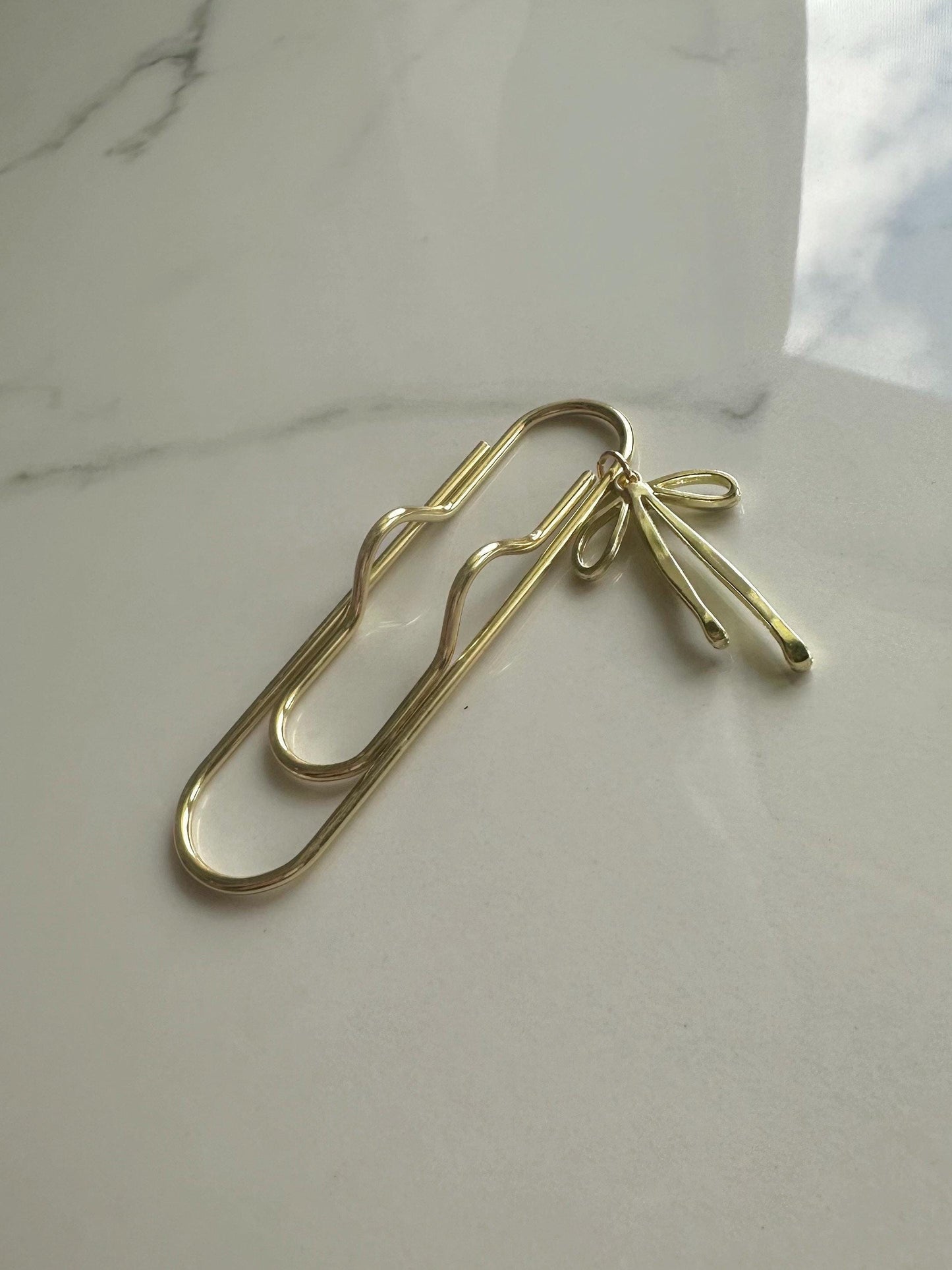 Pen Holder Bookmark Journal | Accessories | Cute Adorable Planning Accessory | Book Placeholder Charm Book Mark | Gold Pen Loop Notebook Bow