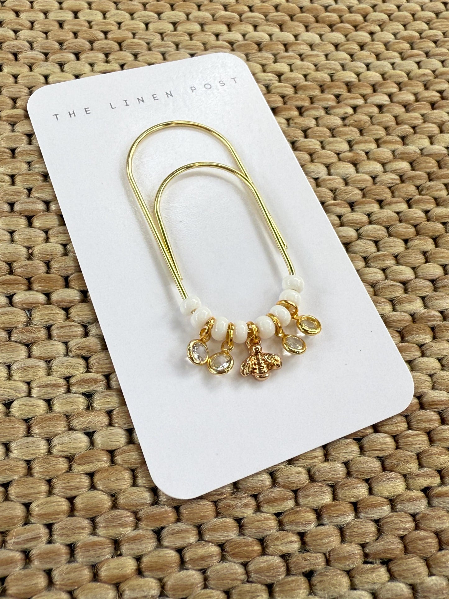 Planner Paper Clip | Diamond CZ Gold Plated Bookmark for Journal | Accessories | Cute Adorable Planning Accessory | Book Placeholder Charm