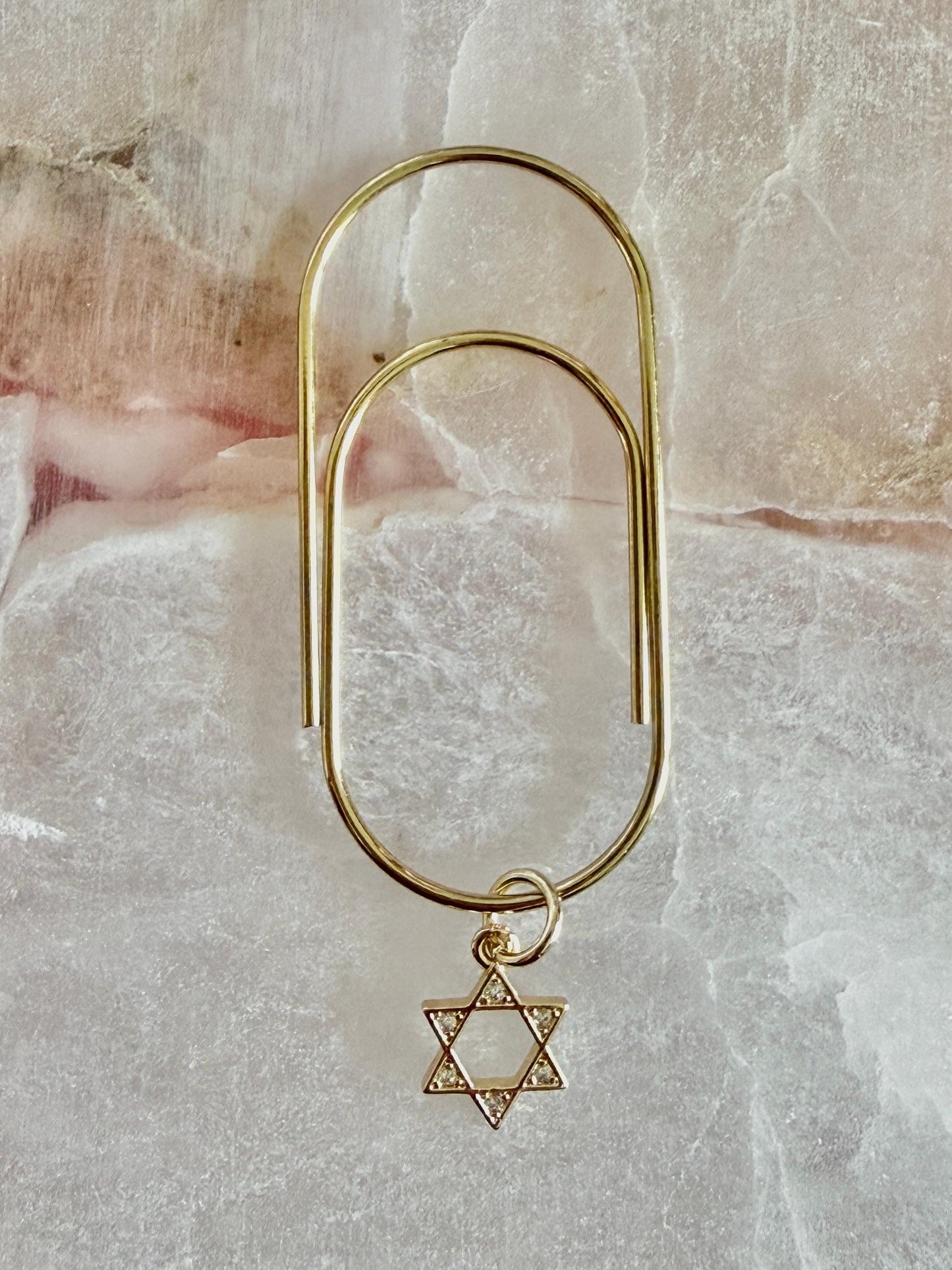 Gold Planner Paper Clip | Gold Bookmark for Journal | Star of David Charm | Cute Adorable Planning Accessory | Book Placeholder Charm Jewish