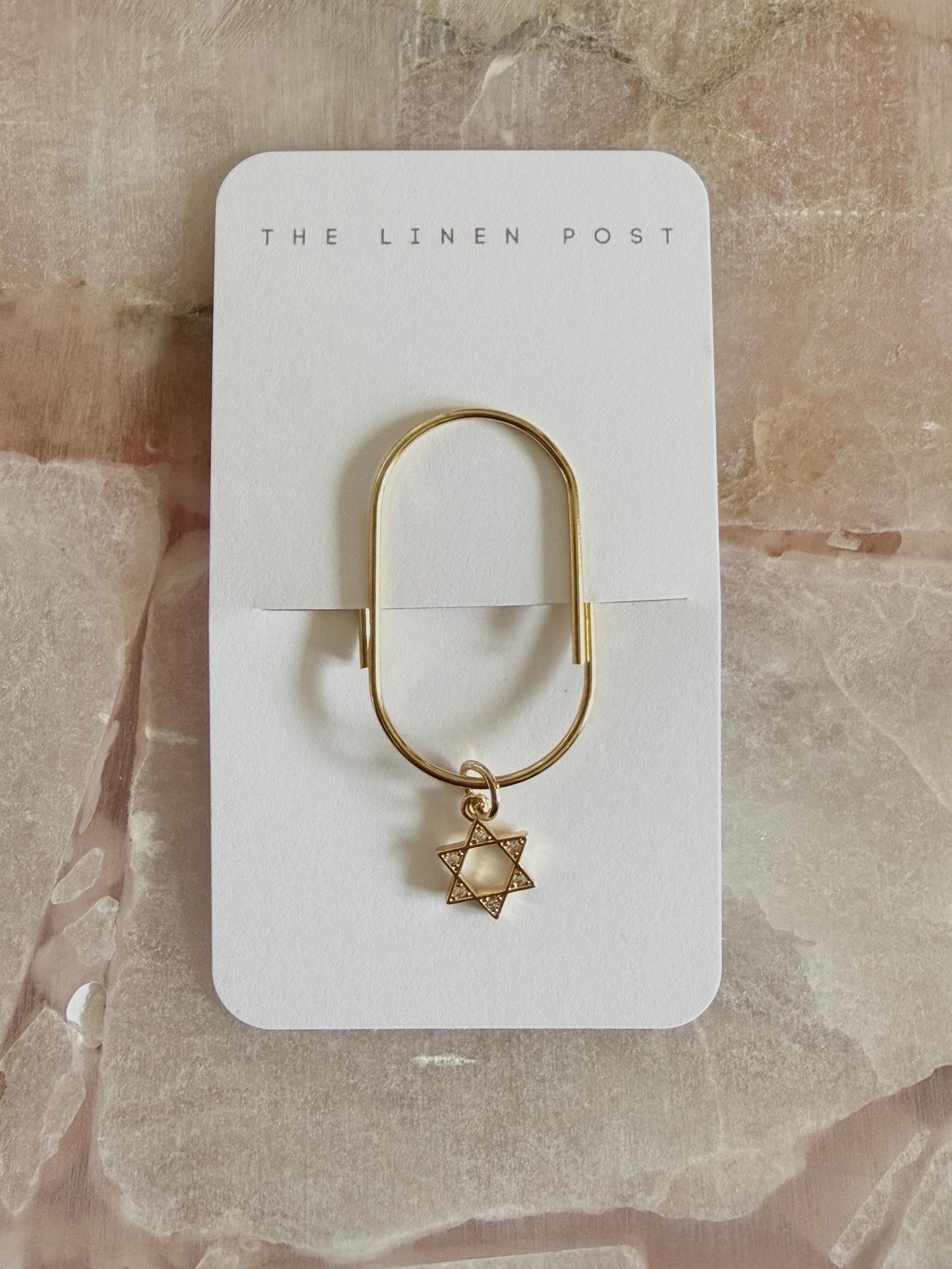 Gold Planner Paper Clip | Gold Bookmark for Journal | Star of David Charm | Cute Adorable Planning Accessory | Book Placeholder Charm Jewish