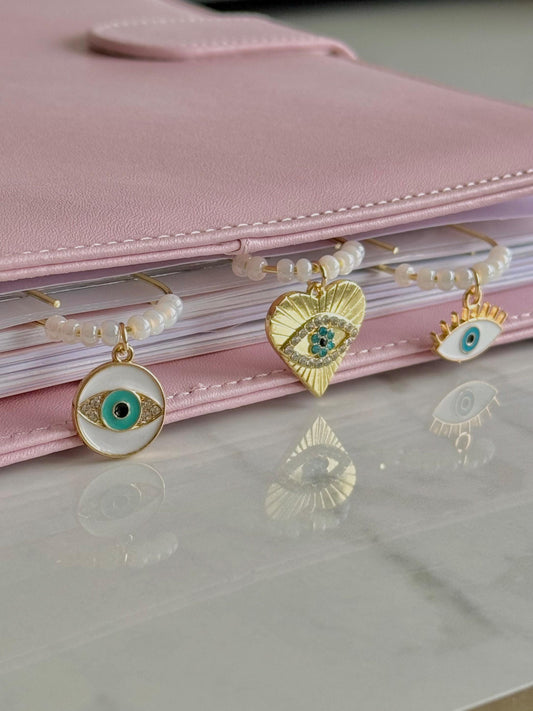 Heart Evil Eye Clip Trio