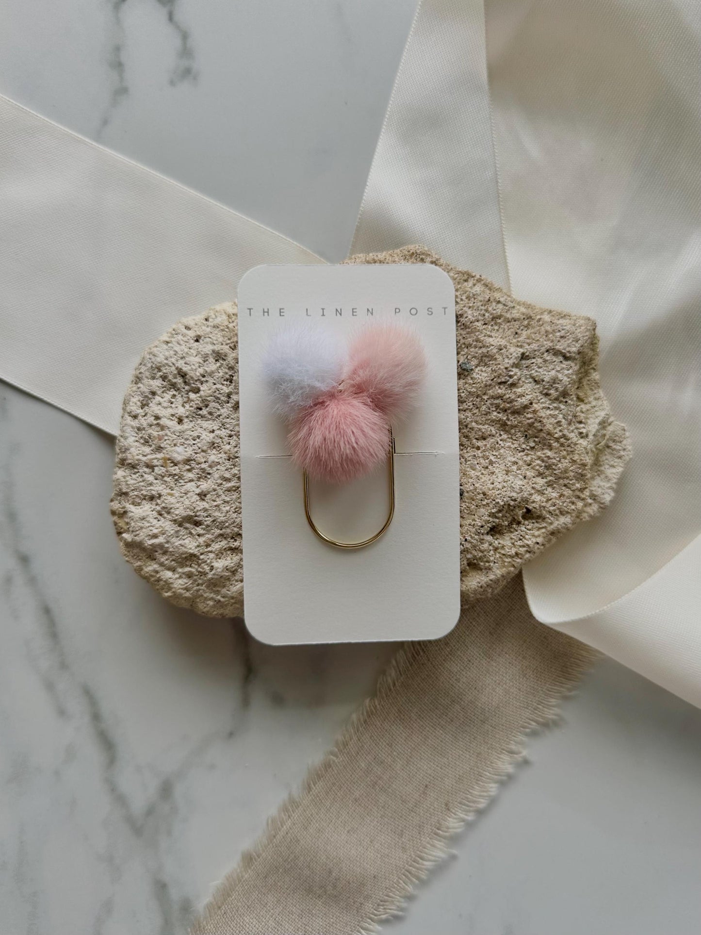 Planner Paper Clip | Pom Pom Bookmark for Journal | Gold Planner Accessories | Cute Adorable Planning Accessory Poof | Book Placeholder