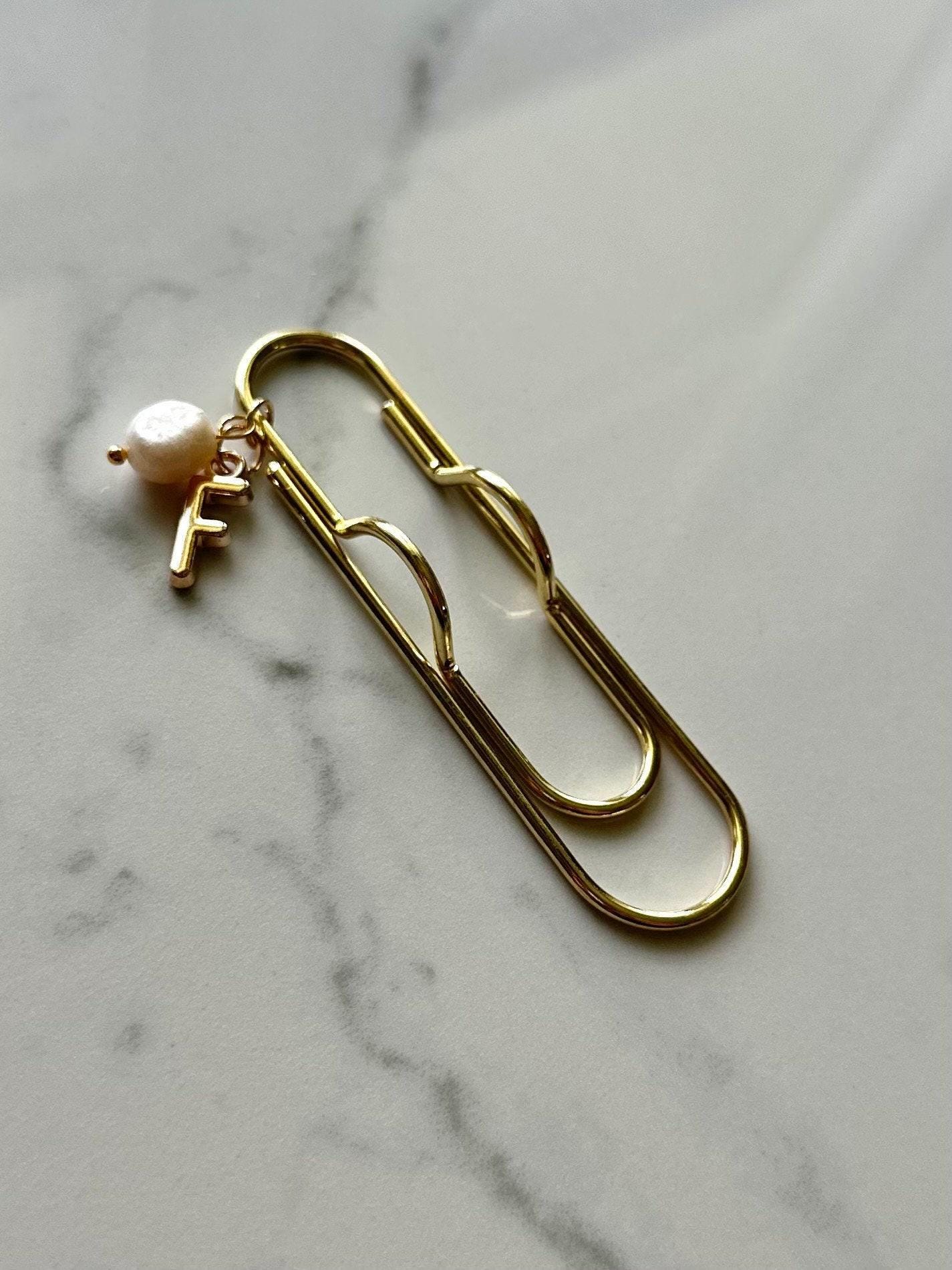 Monogram Pen Holder Bookmark Journal | Accessories | Cute Planning Accessory | Book Placeholder Charm Book Mark | Gold Pen Loop Notebook