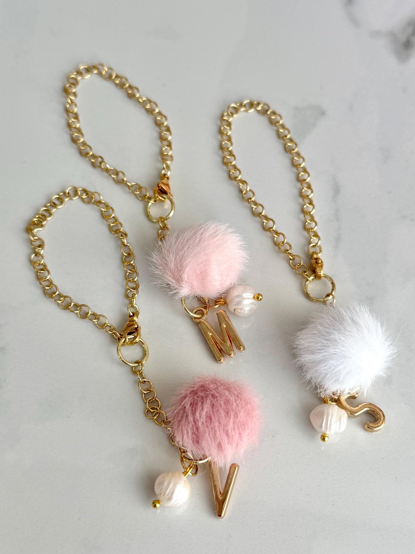 Stanley Charm | Simple Modern Water Bottle Charms | Tumbler Cute Monogram Handle Charm Gold Pink Girly Gift with Pearl
