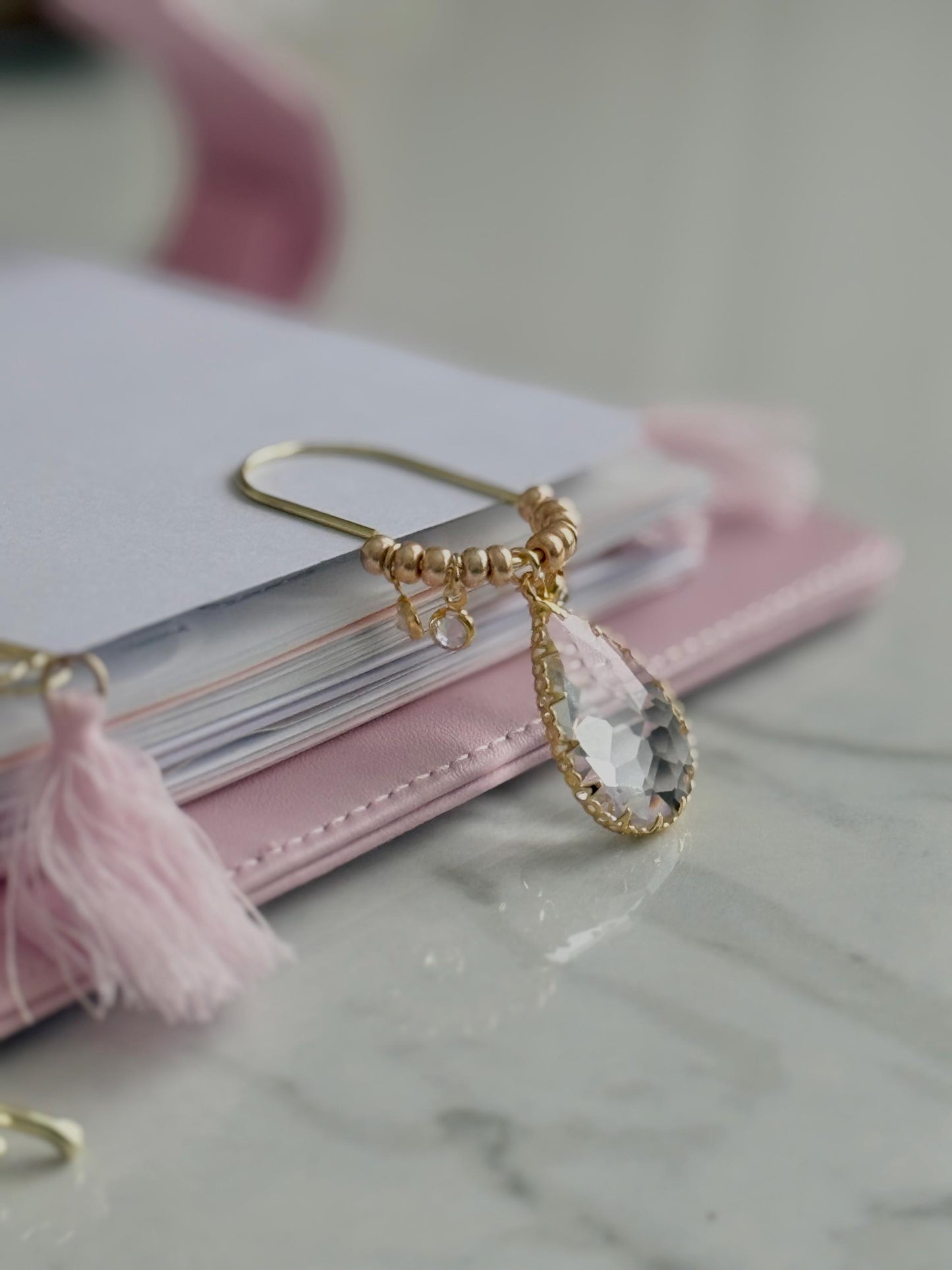 Planner Paper Clip | Diamond CZ Gold Plated Bookmark for Journal | Accessories | Cute Adorable Planning Accessory | Book Placeholder Charm