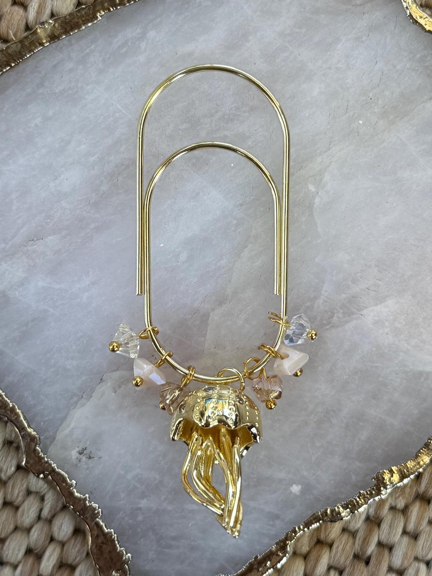 Planner Paper Clip Summer Bookmark Charm for Journal Accessories for Planner Cute Adorable Planning Accessory  Gold  Book Charm jellyfish