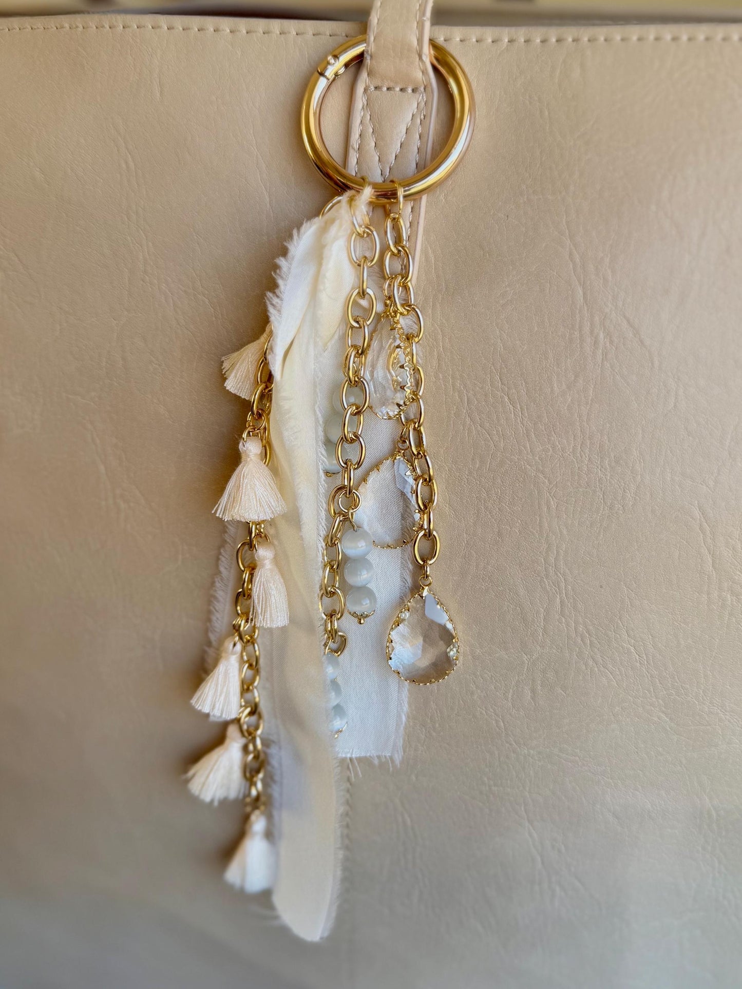 Gold Bag Charm Keychain Holder High End Bag Accessory for Bag Purse Charms For Purse Keychains for Handbag Charms Crystal Charm Key chain