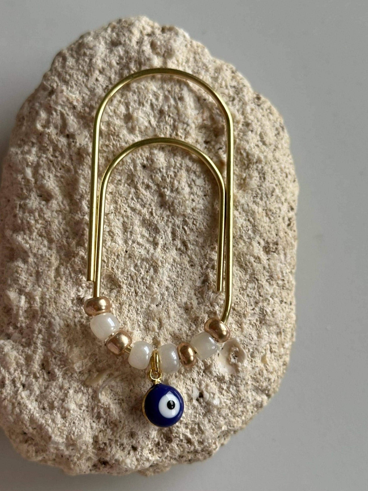 Planner Paper Clip | Gold Plated Evil Eye Bookmark for Journal | Accessories | Cute Adorable Planning Accessory | Book Placeholder Charm