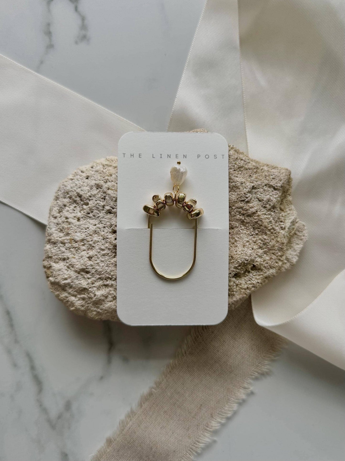 Planner Paper Clip | Freshwater Pearl Gold Bookmark for Journal | Accessories | Cute Adorable Planning Accessory | Book Placeholder Charm