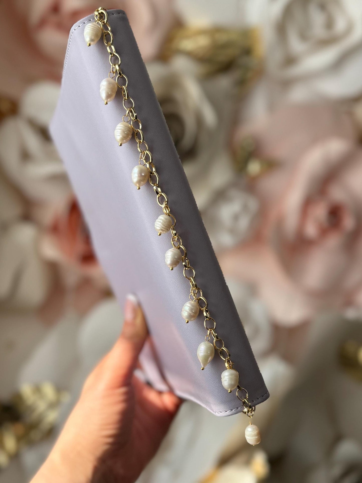 A5 Planner Decoration Accessory | Journal Chain Decor for Planning | Gold and Pearl Planner Chain with Charms | Stationary | Luxe
