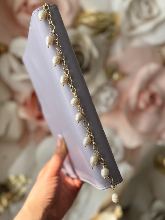 A5 Planner Decoration Accessory | Journal Chain Decor for Planning | Gold and Pearl Planner Chain with Charms | Stationary | Luxe