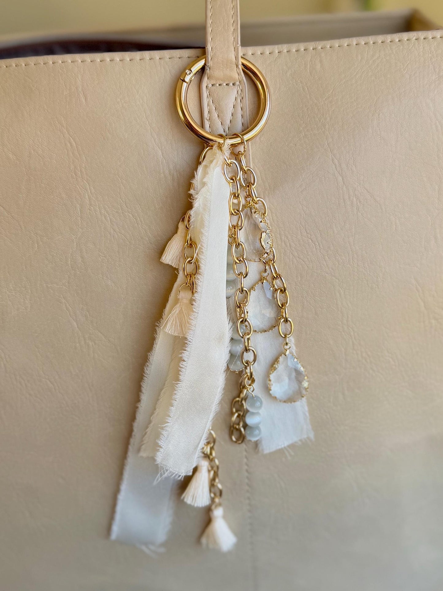 Gold Bag Charm Keychain Holder High End Bag Accessory for Bag Purse Charms For Purse Keychains for Handbag Charms Crystal Charm Key chain