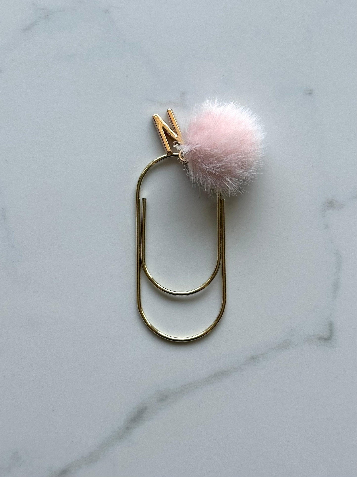 Planner Paper Clip | Initial Gold Bookmark for Journal | Accessories | Cute Adorable Planning Accessory | Book Placeholder Charm | Pompom