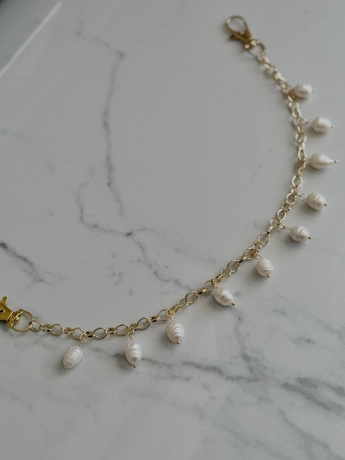 A5 Planner Decoration Accessory | Journal Chain Decor for Planning | Gold and Pearl Planner Chain with Charms | Stationary | Luxe