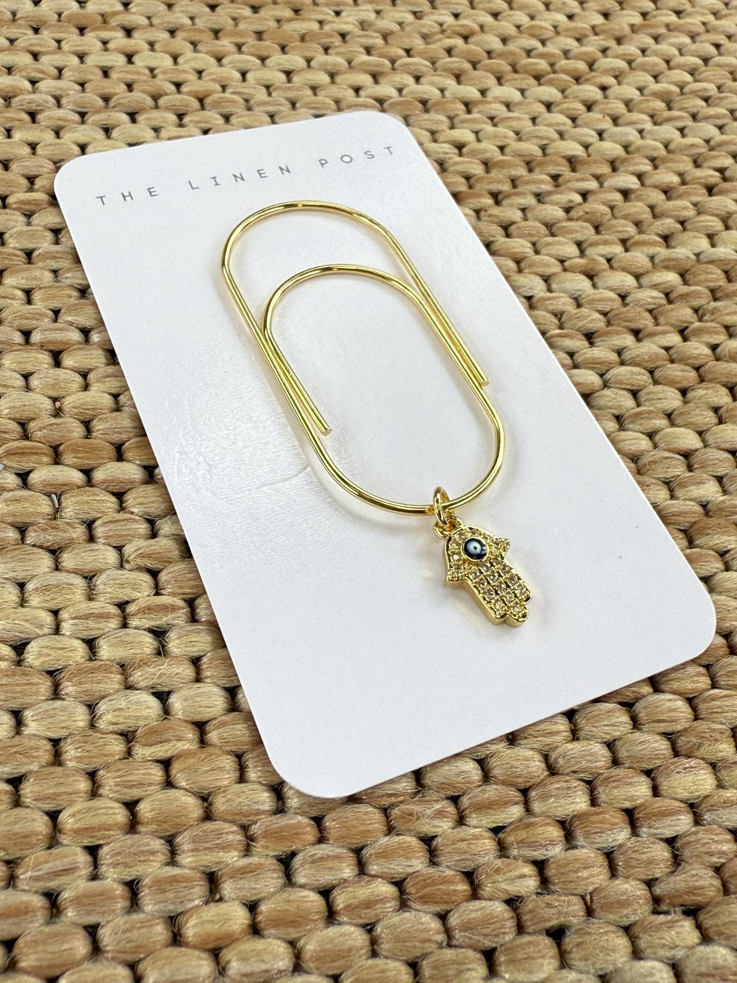 Gold Planner Paper Clip | Gold Bookmark for Journal | Evil Eye Accessories | Cute Adorable Planning Accessory | Book Placeholder Charm